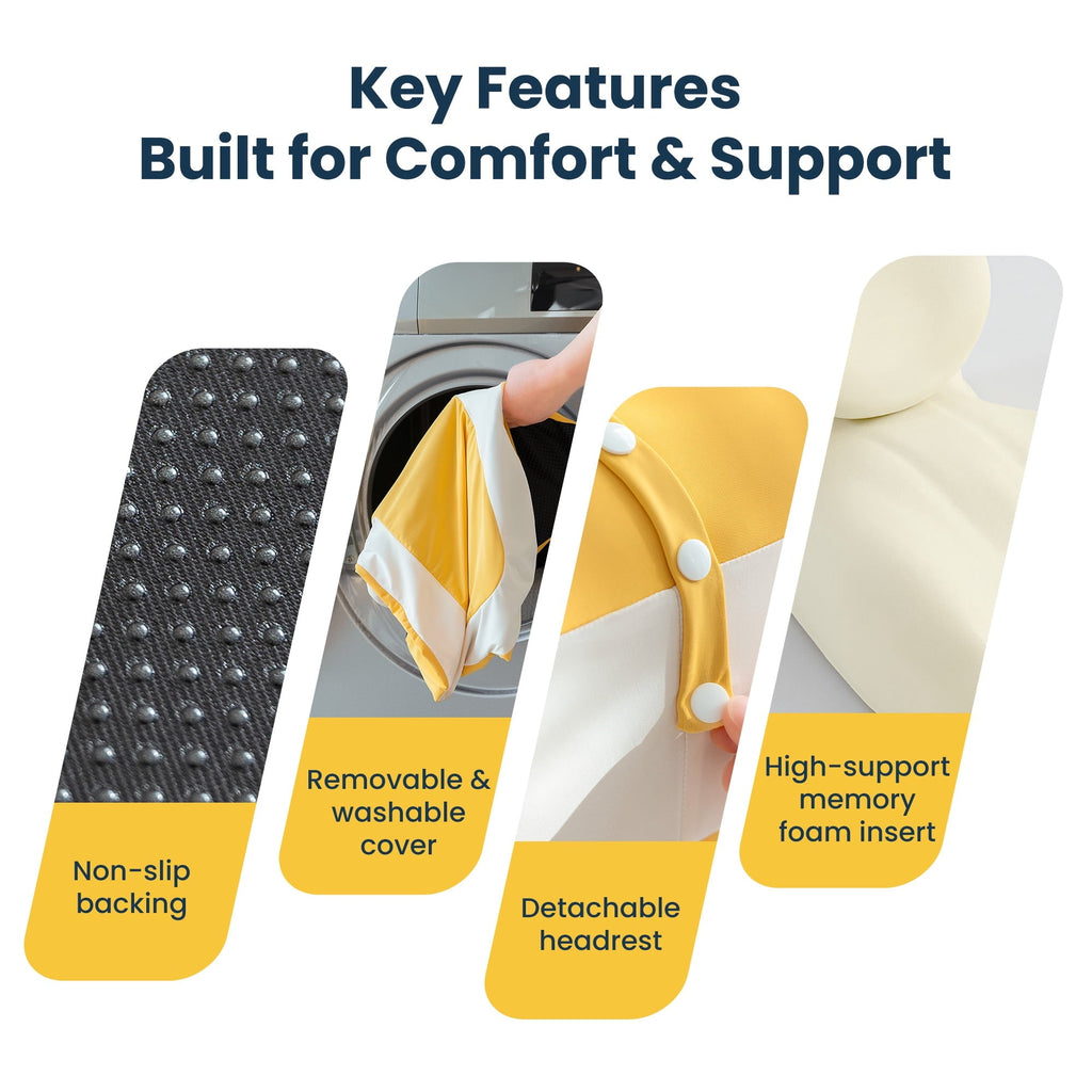 Hotel Collection Memory Foam Reading Pillow, Multi-Position Support Bed Pillow for Petite Adults, Reading Tools, Fun Couple Pillows Pr... - Ergonomic Memory Foam Pillow for Neck Pain Support Detail