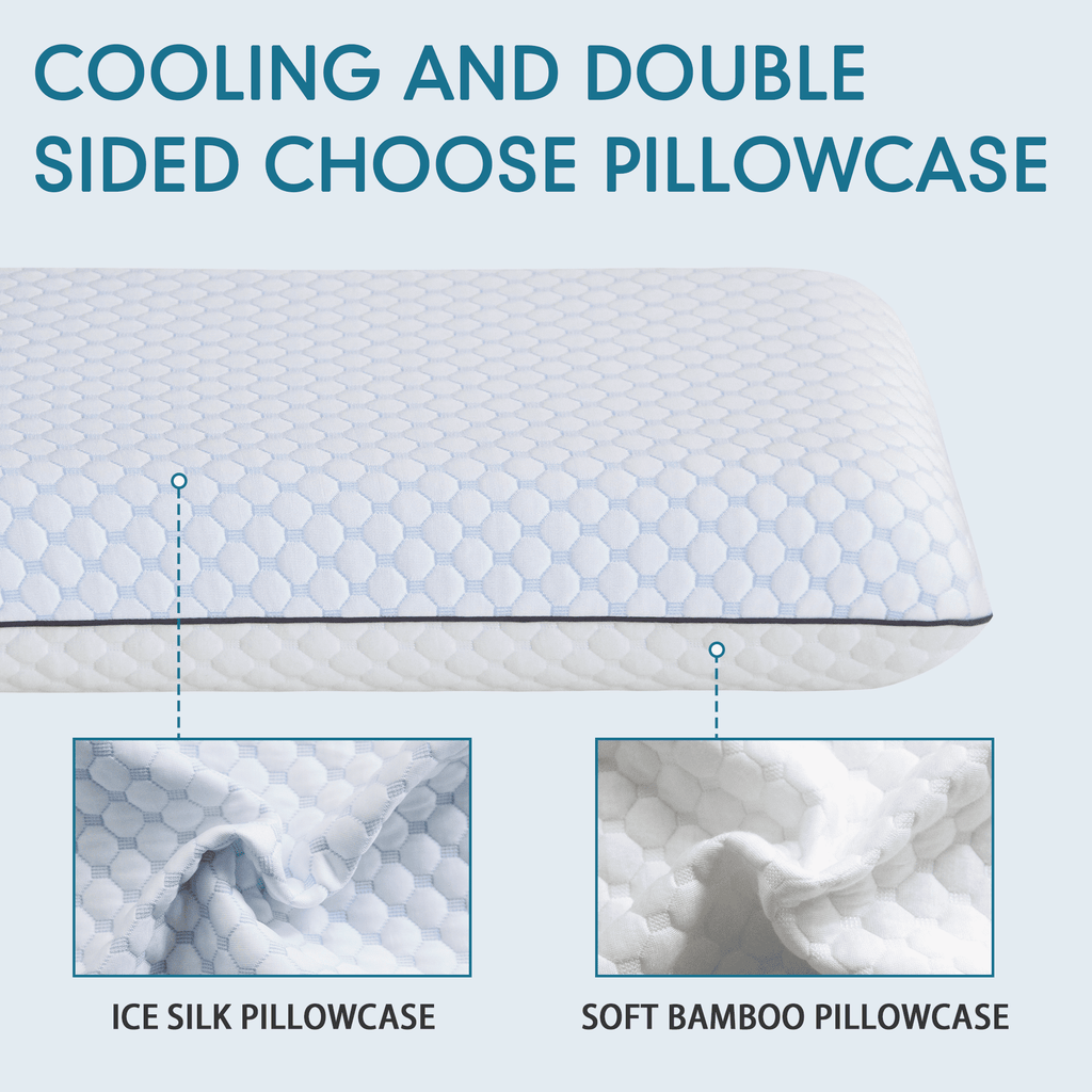 Ergonomic Memory Foam Gel Memory Foam Pillow, Queen Size Bed Pillow, Washable Cover, Cooling, Breathable Neck Pillow for Sleeping - Decorative Throw Pillow Cushion for Sofa & Bed Detail