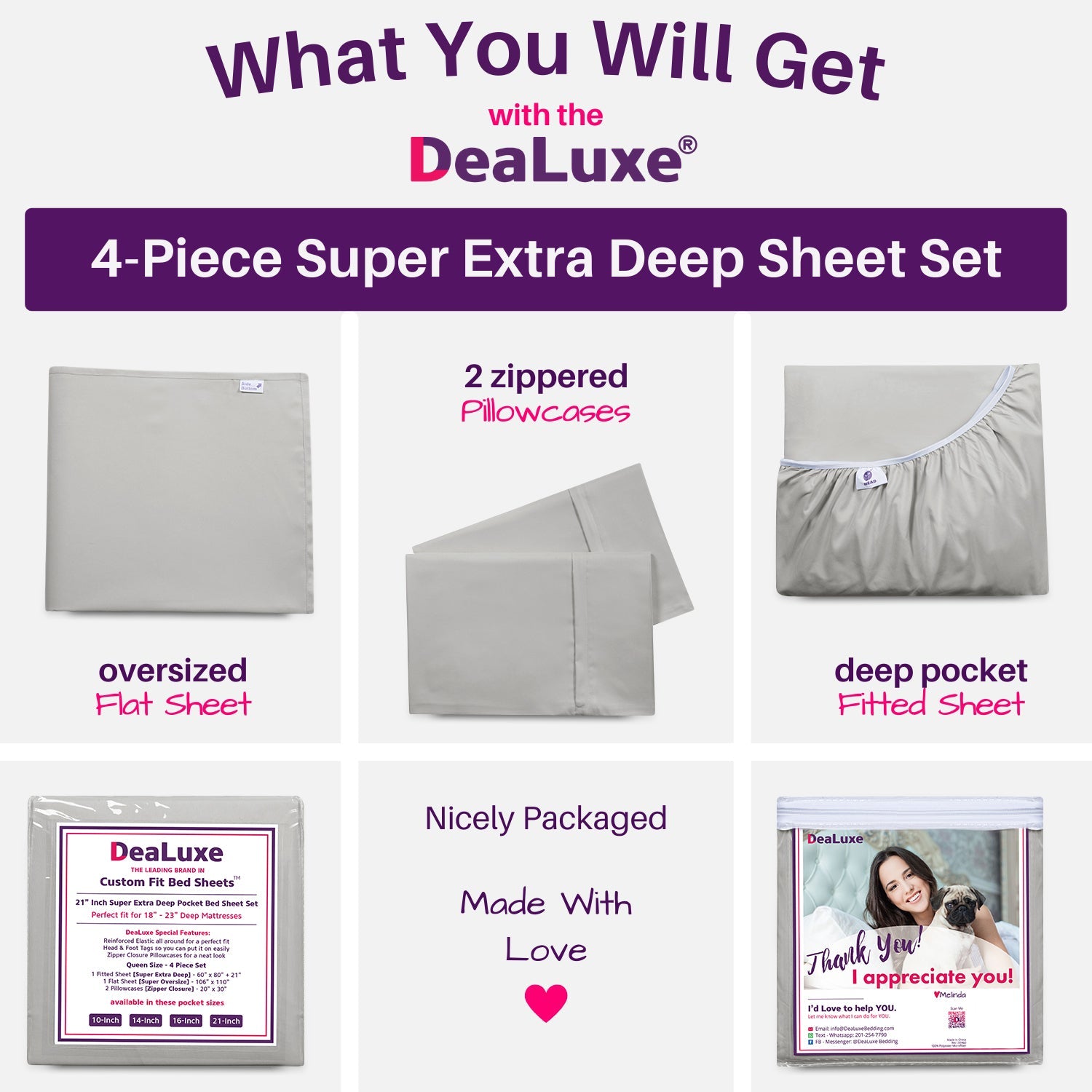 Premium Egyptian Cotton Bedding 21” King Extra Deep Pocket Sheets - Deep King Fitted Sheet - Super And Ultra Deep Sheet - For Deep Mattress -... - Cooling Hotel Quality Bedding Sheets and Pillowcases Detail