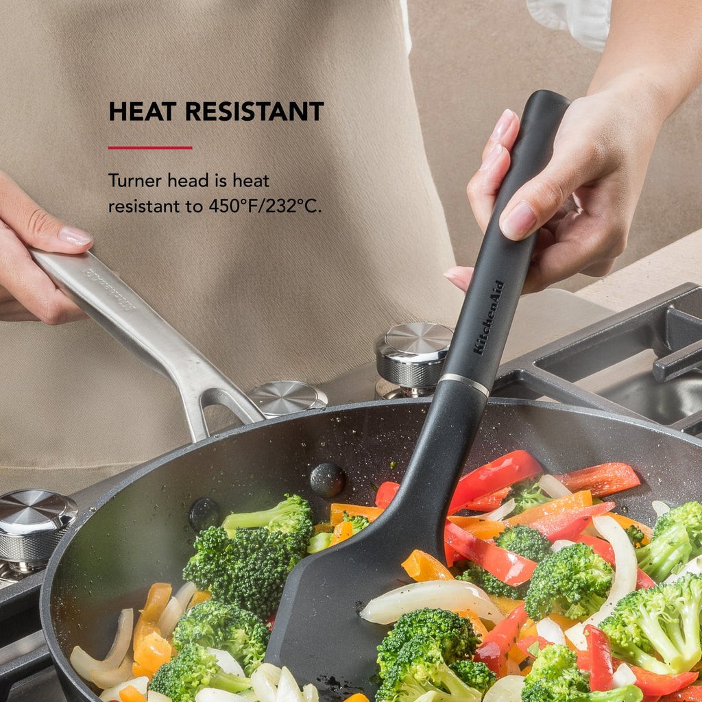 Durable Steel 3-Piece Cooking Utensils Set with Ergonomic Handles, Black - Multi-Purpose Hand Tool for Daily Meal Prep Detail
