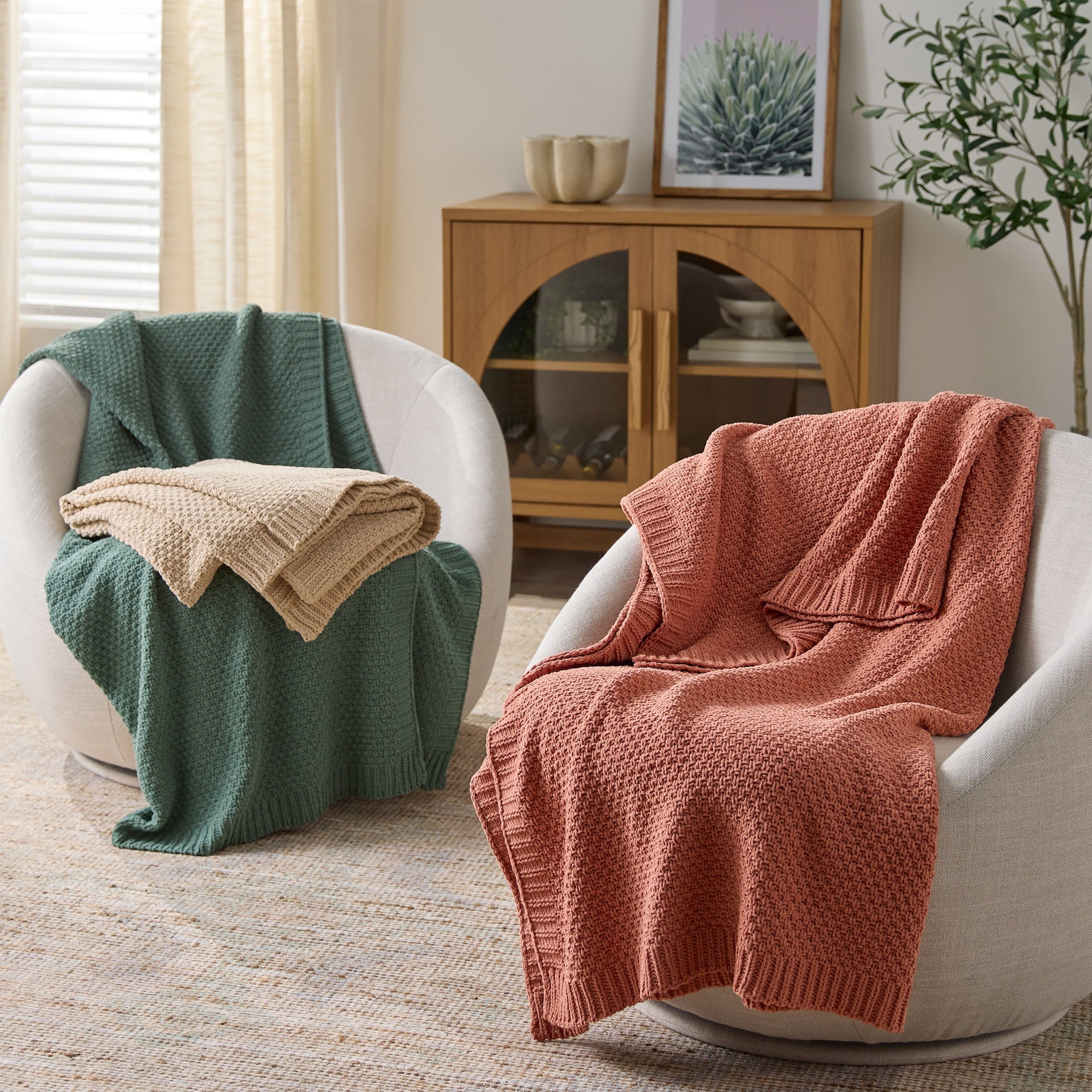 Cozy Fleece Chenille Knit Super Soft Oversized Throw Blanket, Merlot Wine - Cozy Fleece Throw Blanket for Couch & Bed Detail