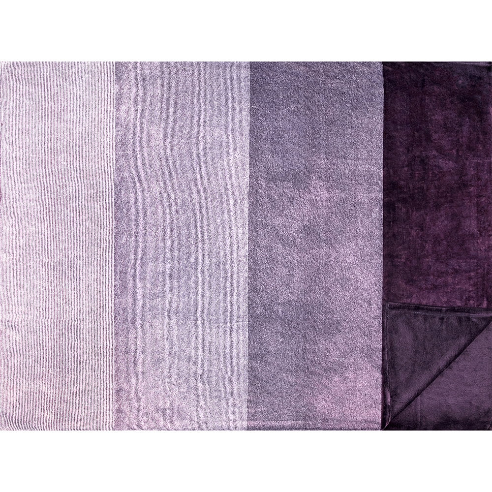 Reversible Sherpa Flannel Fleece Ombre Throw Blanket for Couch | Super Soft Cozy Microfiber Couch Blanket | Gradient Decorative Accent ... - Super Soft Reversible Sherpa Flannel Blanket Detail