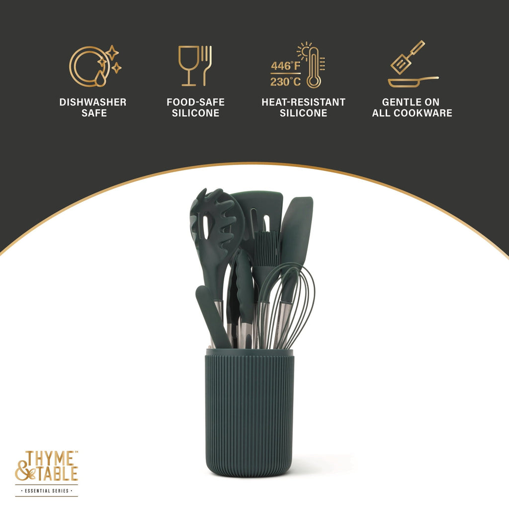 High-Precision 10-Piece Silicone Gadget Set - Green - Heavy Duty Stainless Steel Kitchen Shears Detail