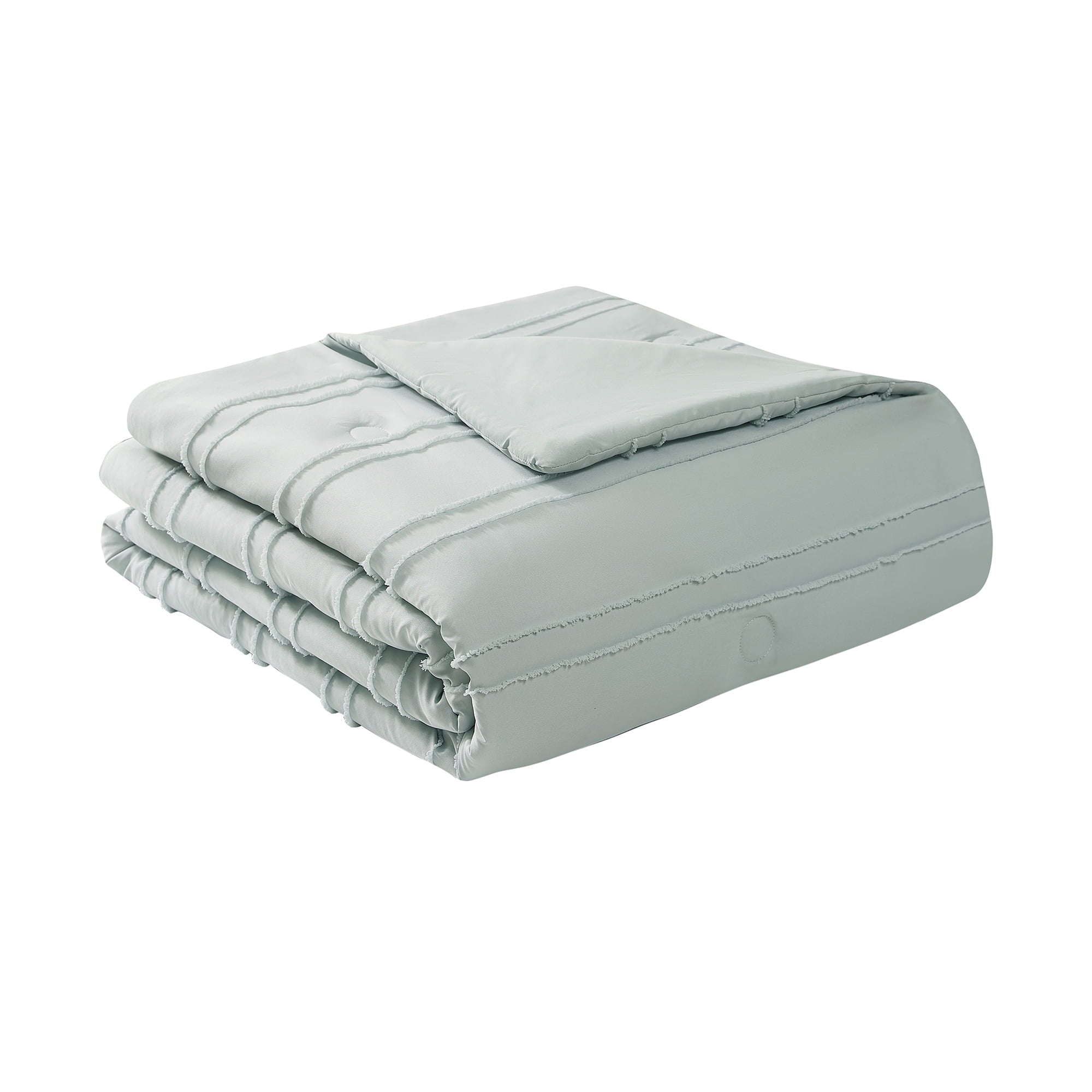 Hypoallergenic Cloud Mint 10 Piece Bed in a Bag Comforter Set with Sheets, Queen - Luxurious Quilted Duvet Cover Set Detail
