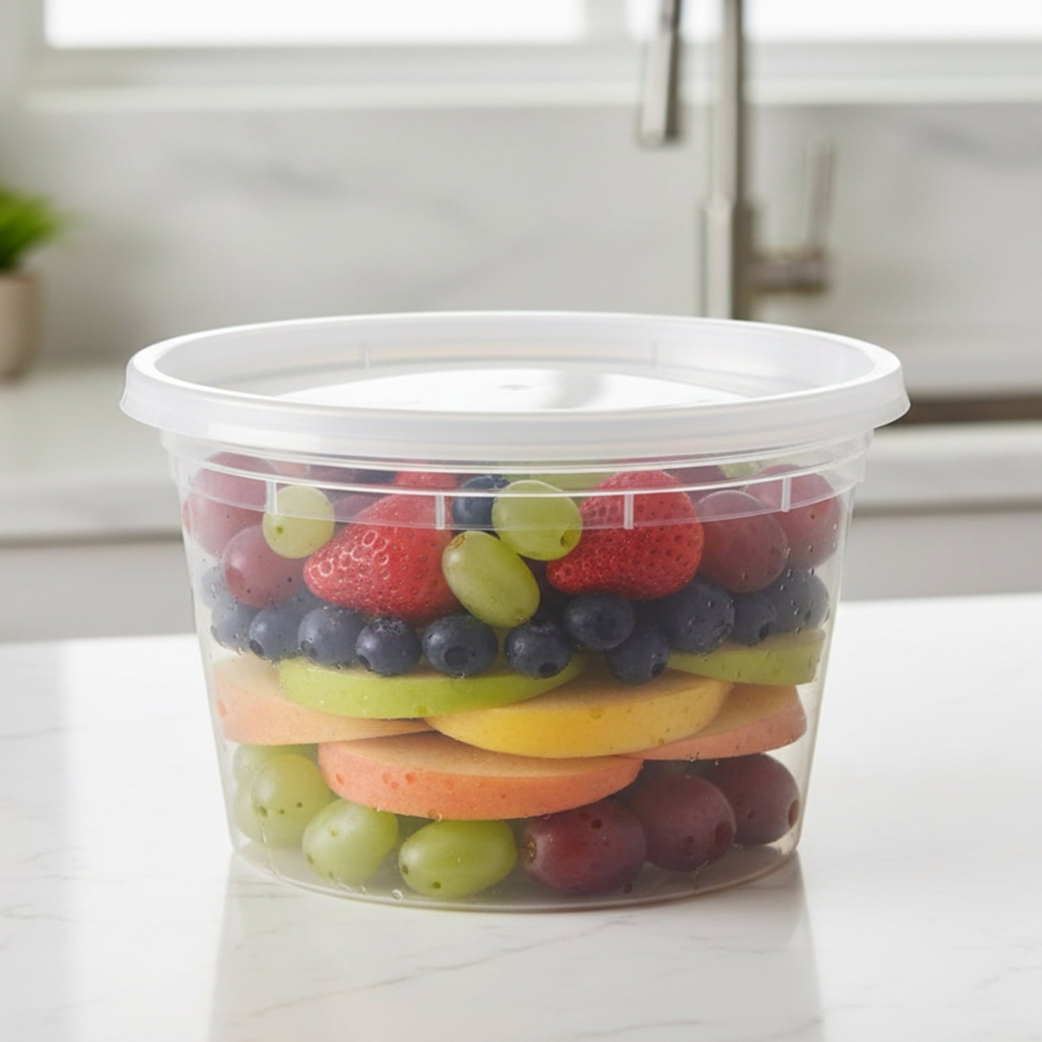 Sweet Treat Shaped 40 Piece 16oz Plastic Deli Container, Ideal Use for Meal Prep and Batch Cooking - Squishy Dohnut Sweet Treat Shaped Stress Toy Detail
