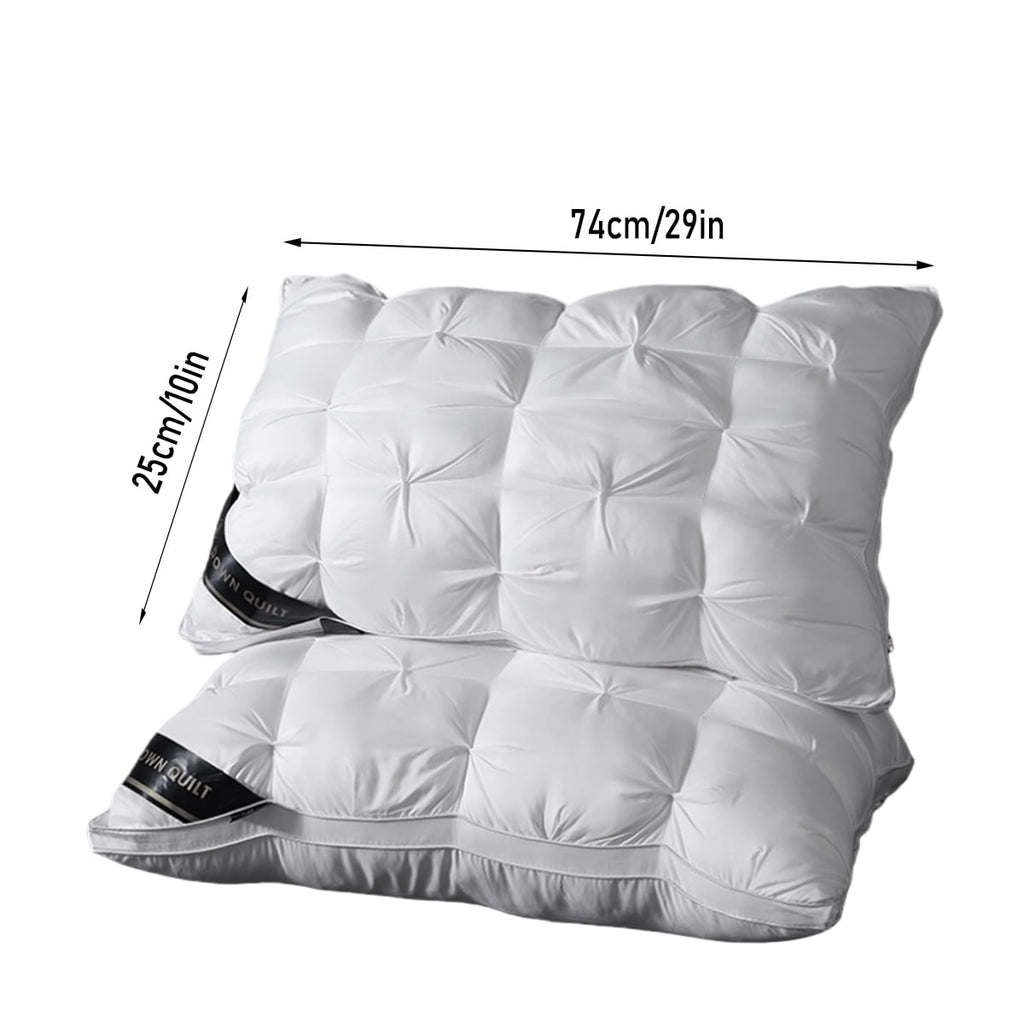 Fluffy Shredded 2-Pack 3-Line Grid Bed Pillow (20.1" x 13.97") - Soft, Breathable and Hypoallergenic - Decorative Throw Pillow Cushion for Sofa & Bed Detail