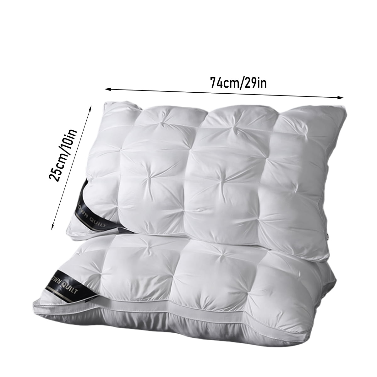 Fluffy Shredded 2-Pack 3-Line Grid Bed Pillow (20.1" x 13.97") - Soft, Breathable and Hypoallergenic - Decorative Throw Pillow Cushion for Sofa & Bed Detail