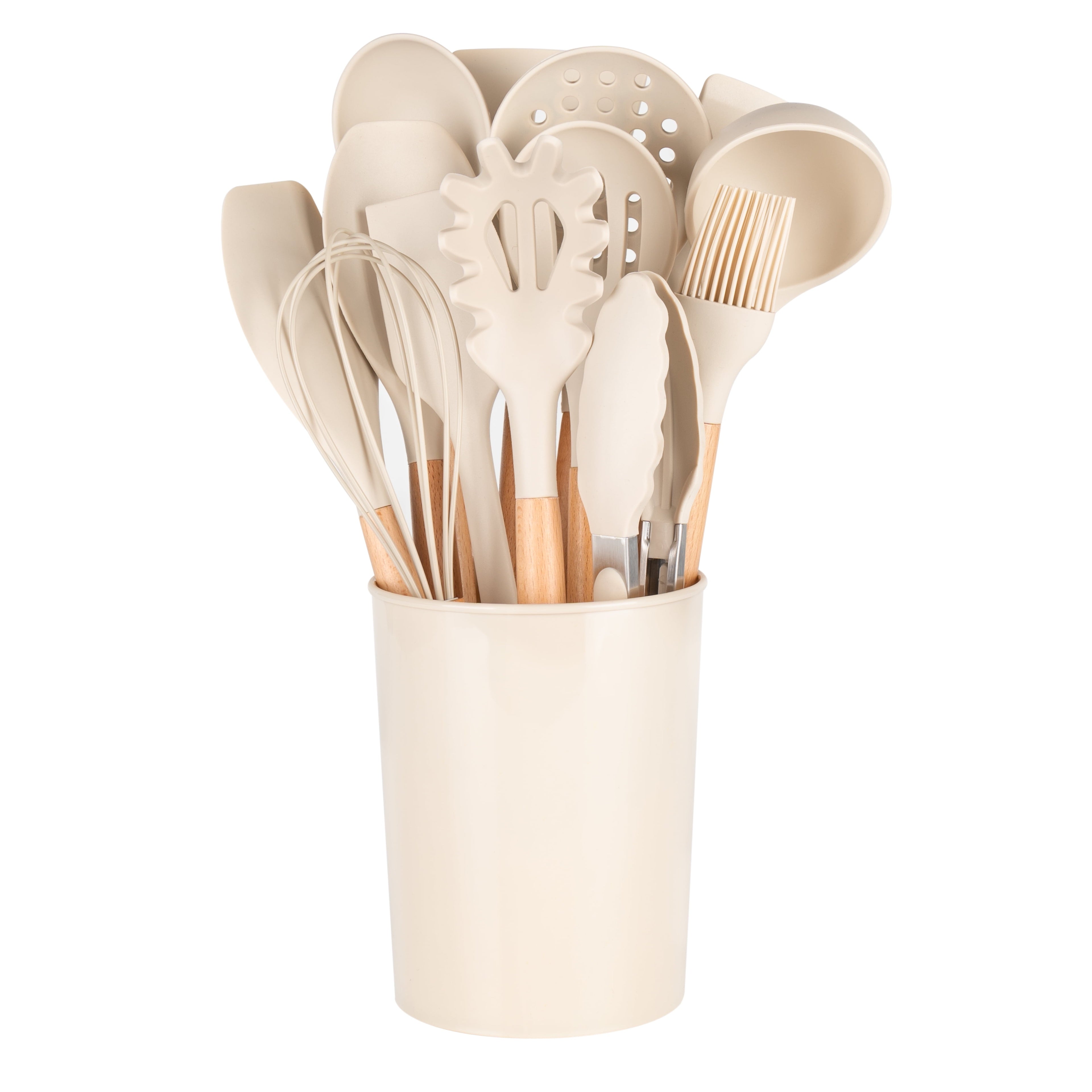 Heat-Resistant 14pcs Cooking Utensil Set with Caddy - Durable Turner & Ladle Utensil Set for Home Chefs Detail