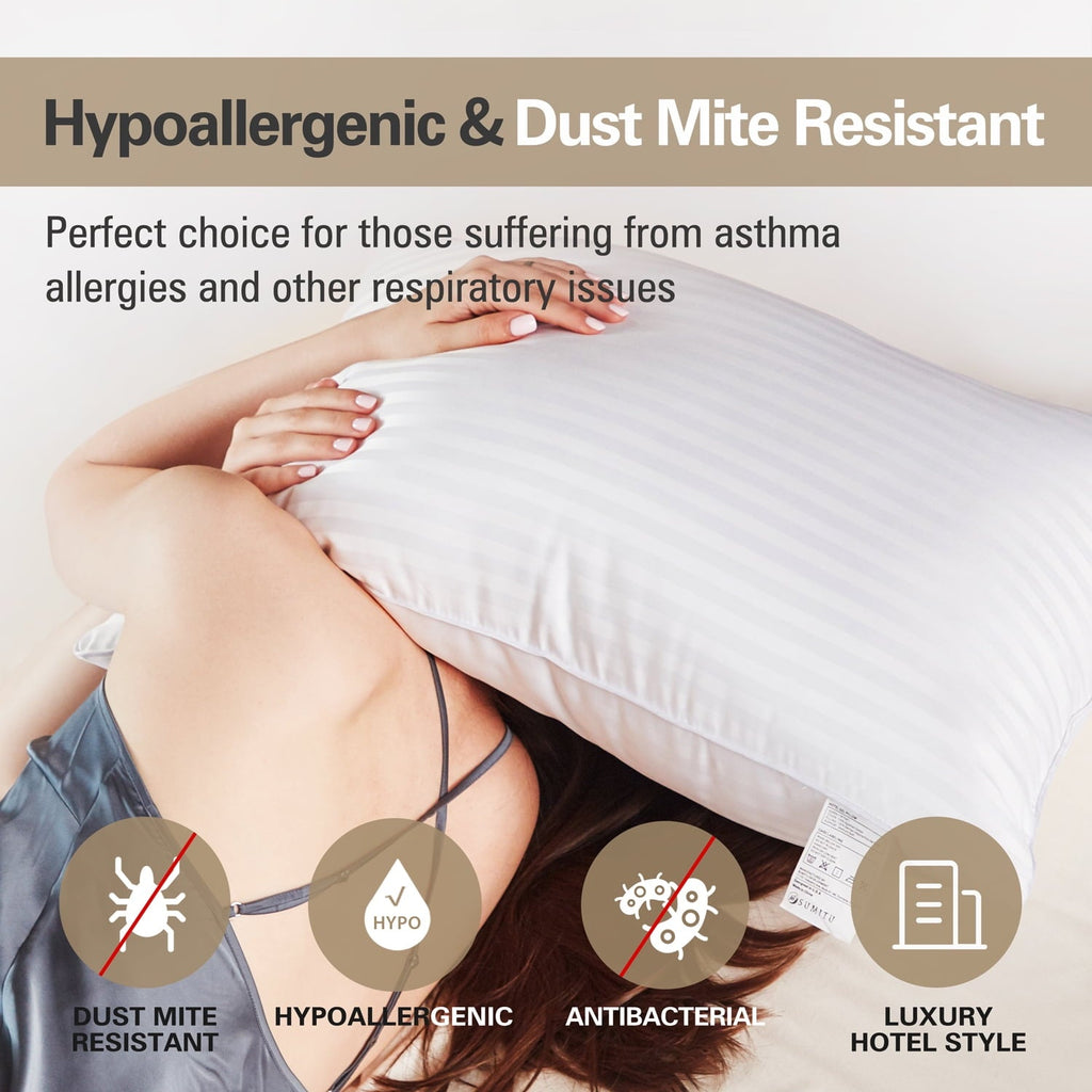Ergonomic Memory Foam Pillow for Bed Standard Size Set of 2 ,Down Alternative Pillows for Sleeping 20x26inch, Luxury Hotel Pillow for Back,... - Ergonomic Memory Foam Pillow for Neck Pain Support Detail