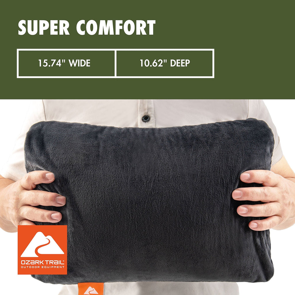 Hotel Collection Dark Grey Memory Foam Camping Pillow for Adults - Ergonomic Memory Foam Pillow for Neck Pain Support Detail