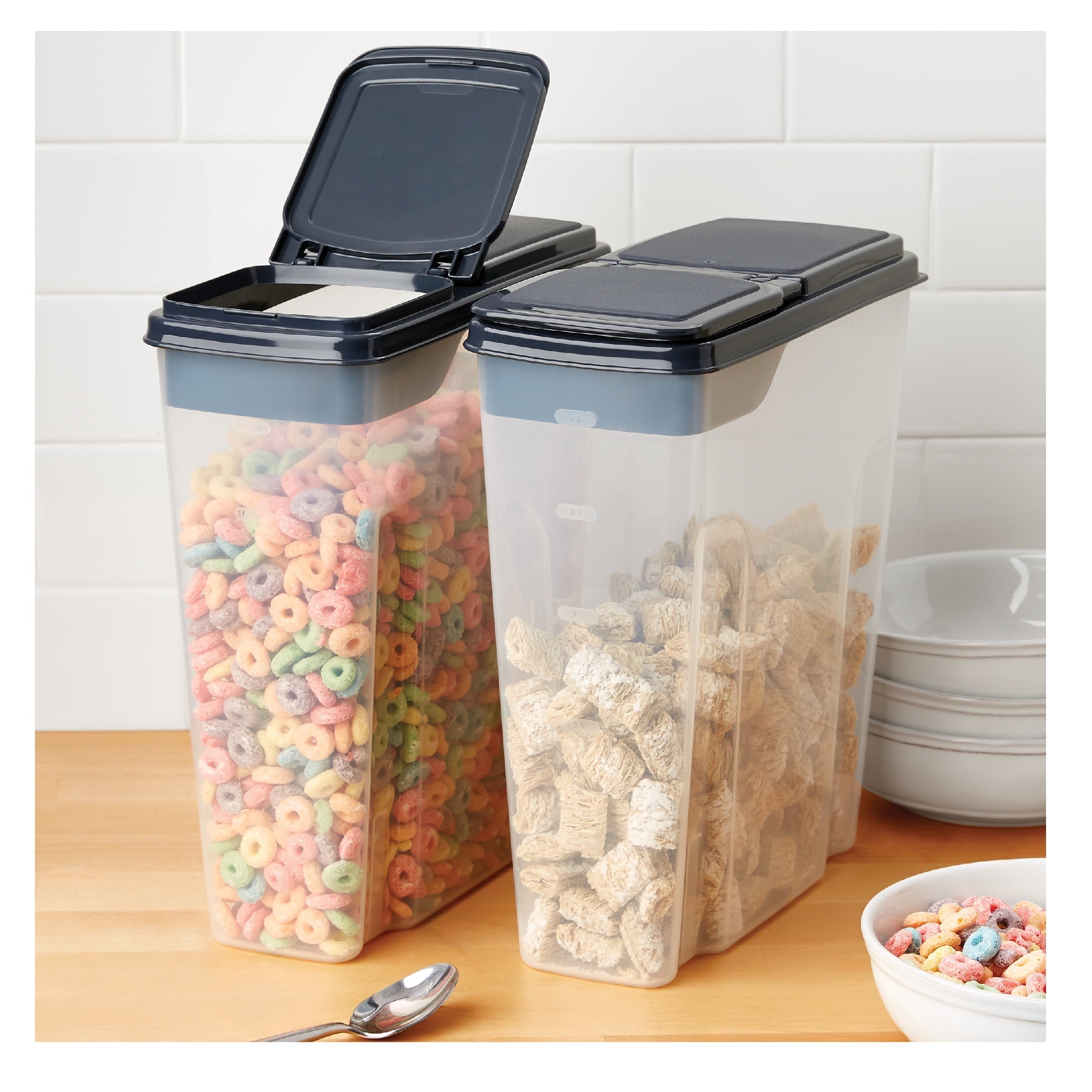 Fun Food Fidget 2-Pack Plastic Cereal Keeper Storage Containers, Kitchen Pantry Organizer Canisters for Cereal and Dry Food... - Deliciously Soft Cupcake Sensory Glob Detail