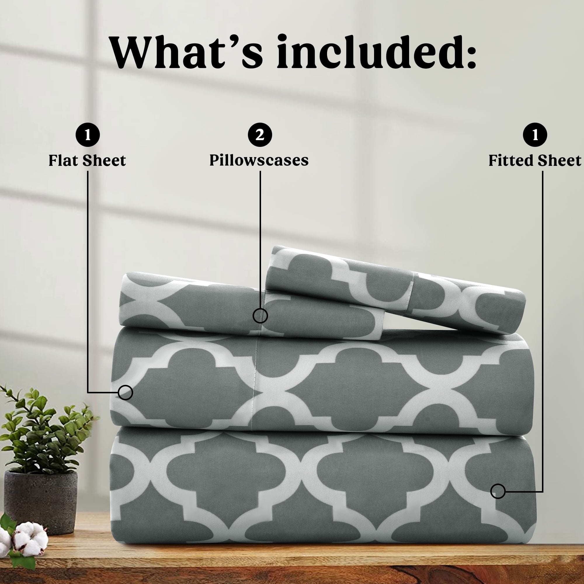 Wrinkle-Resistant King Size Bed Sheets Set, ury 4 Piece Microfiber Deep Pocket Fitted Sheet, Flat Sheet & Pillowcases Bedding Sheets Se... - Luxury Bed Sheet Set with Deep Pockets Detail