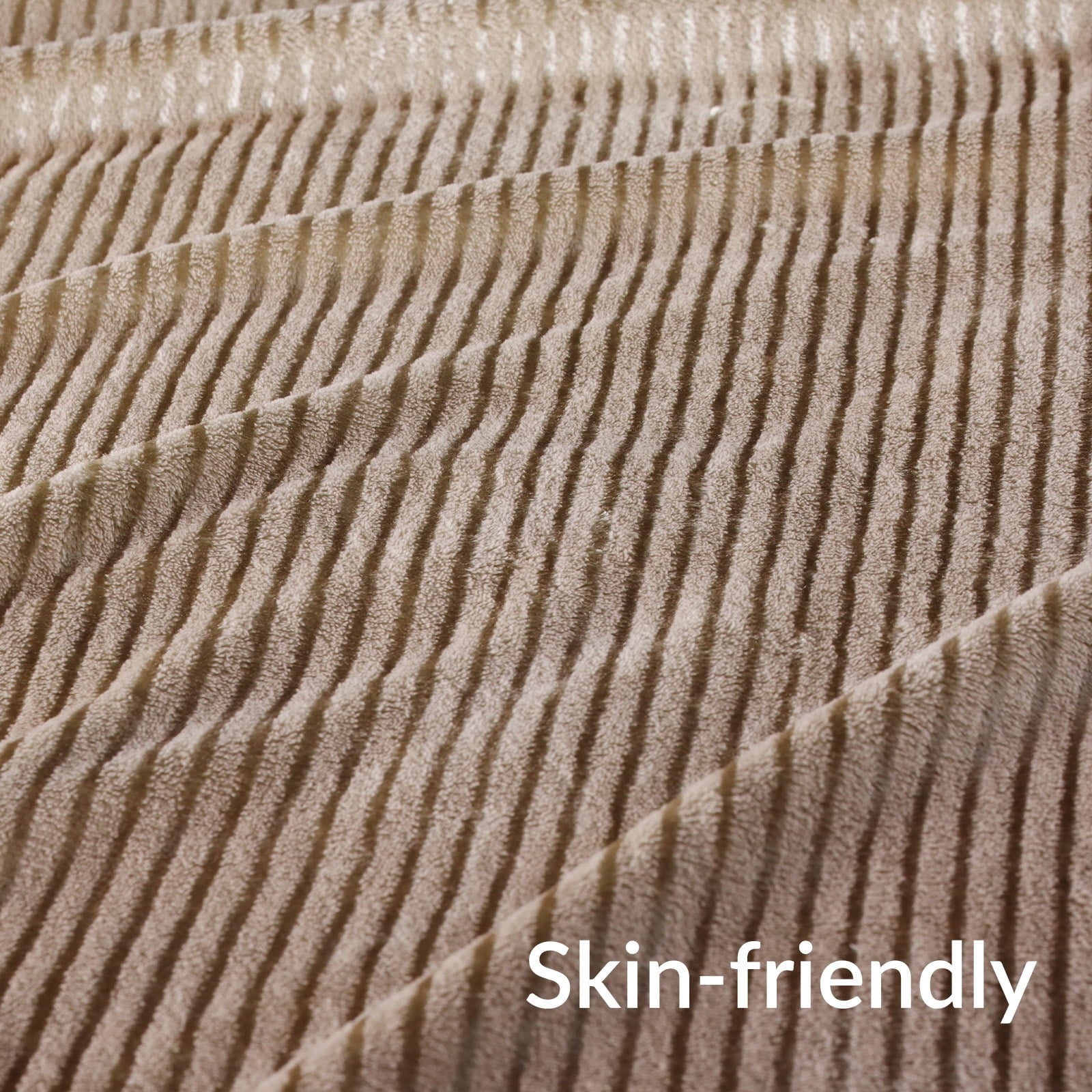Super Soft Flannel Soft Throw Blanket, 50"x60", Camel - Lightweight Plush Warm Blanket for All Seasons Detail