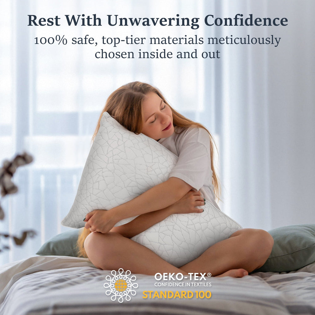 Hotel Collection Queen Size Bed Pillows 1-Pack,2.2lb High Quality Down Alternative Filled,3D Breathable Cover,Hotel Collection Pillows... - Decorative Throw Pillow Cushion for Sofa & Bed Detail