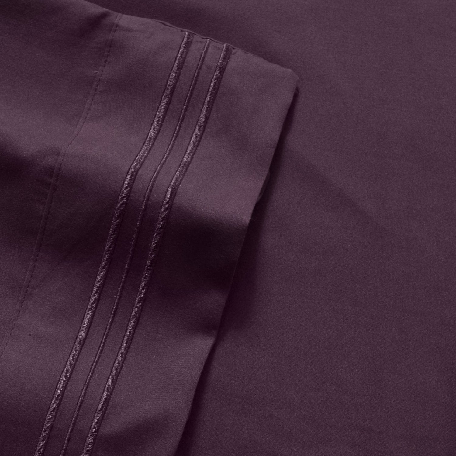 Breathable Luxury 1800 Series Bed Sheets - Extra Soft Microfiber Deep Pocket Sheet Set - Purple, Full - Premium Ultra-Soft Pillowcase Pair for Sleeping Detail