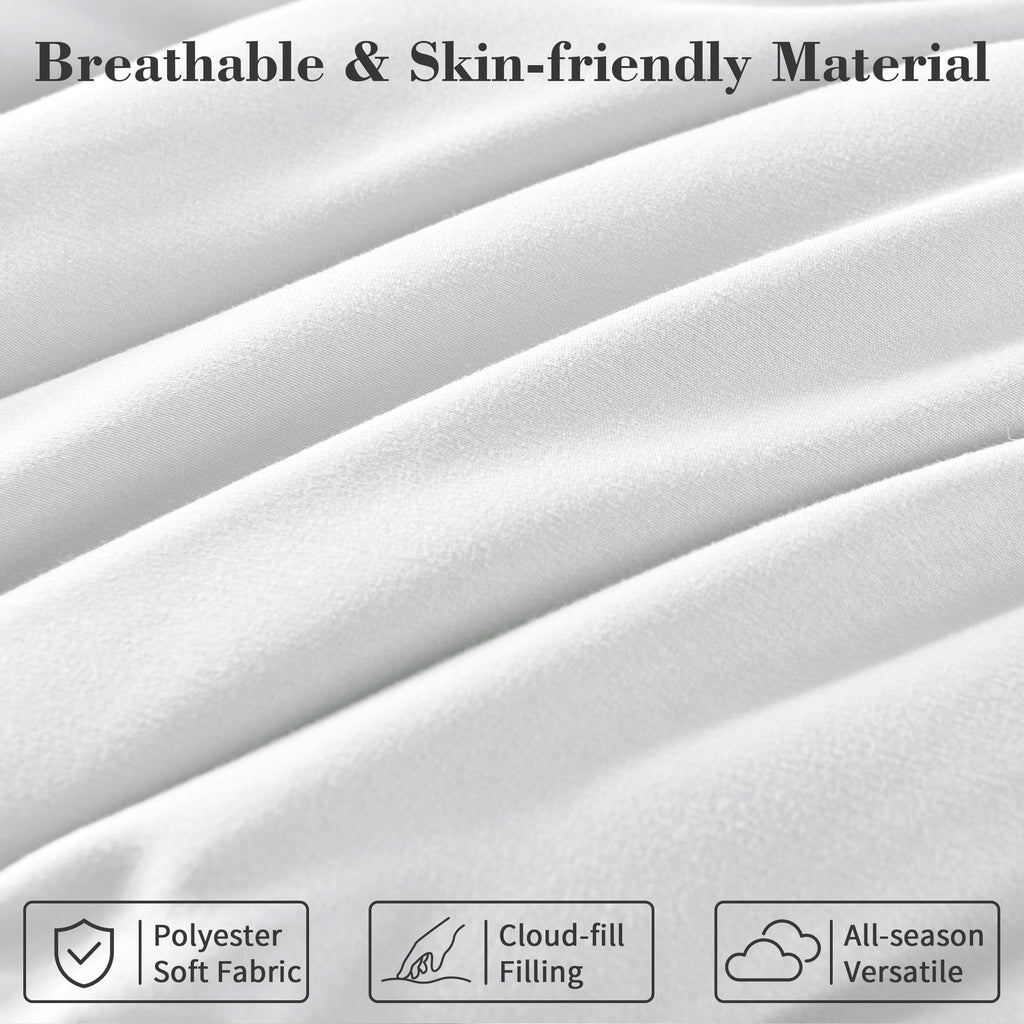 Hypoallergenic Cloud 3-Piece Queen Comforter Set - All-Season Down Alternative Bedding Bundle with 2 Pillow Shams, Premium Soft Bedding Se... - Cloud-Like Soft Lightweight Bed Comforter Detail