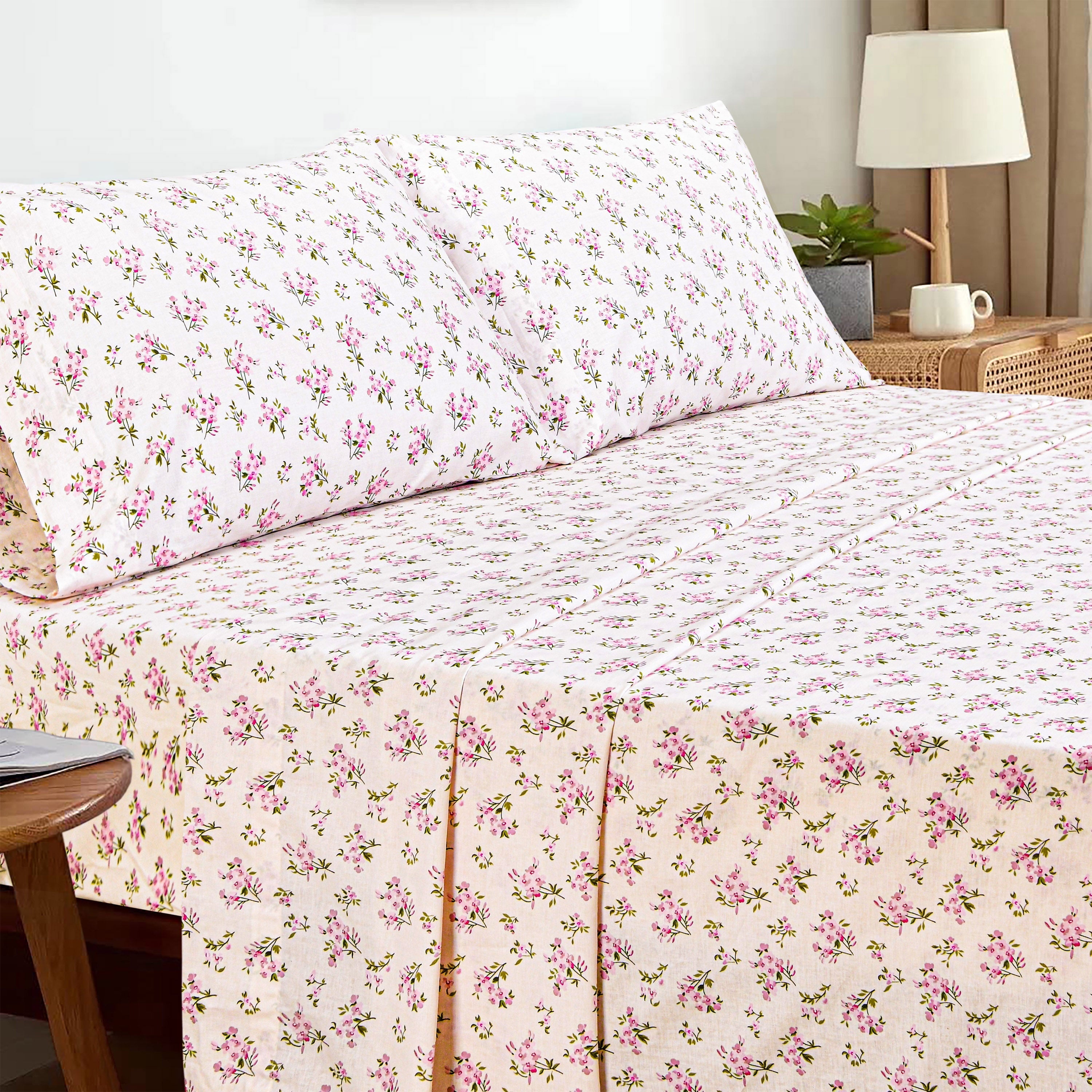 Cooling Sateen 100% Cotton Full Size Bed Sheets Set with Deep Pockets, Cozy Percale sheets with Elastic Fitted Sheet Set Ultra Soft ... - Premium Ultra-Soft Pillowcase Pair for Sleeping Detail