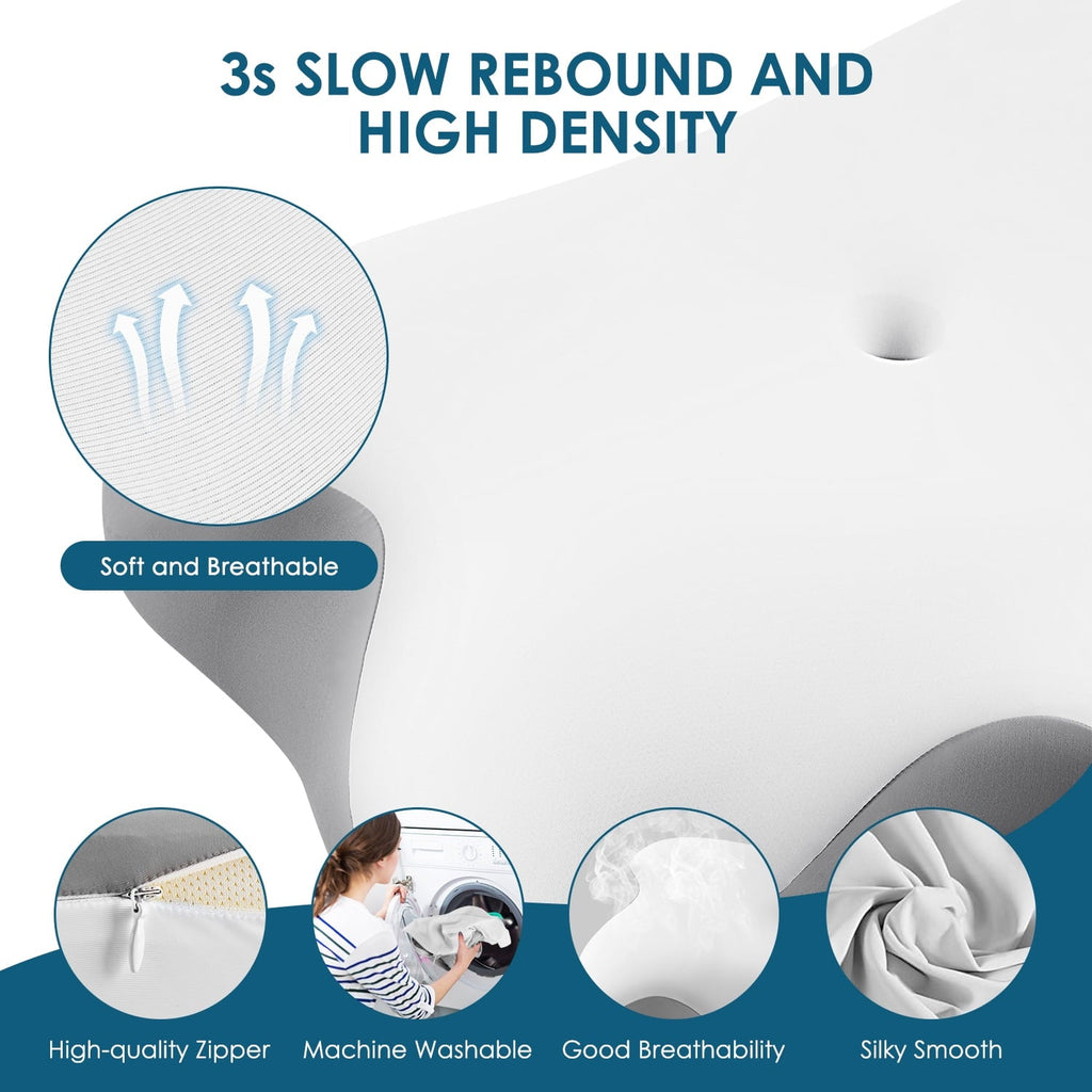 Orthopedic Support Memory Foam Bed Pillow for Pain Relief,Ergonomic Memory Foam Pillows for Sleeping for Side Back Stomach&Sleepers with... - Ergonomic Memory Foam Pillow for Neck Pain Support Detail