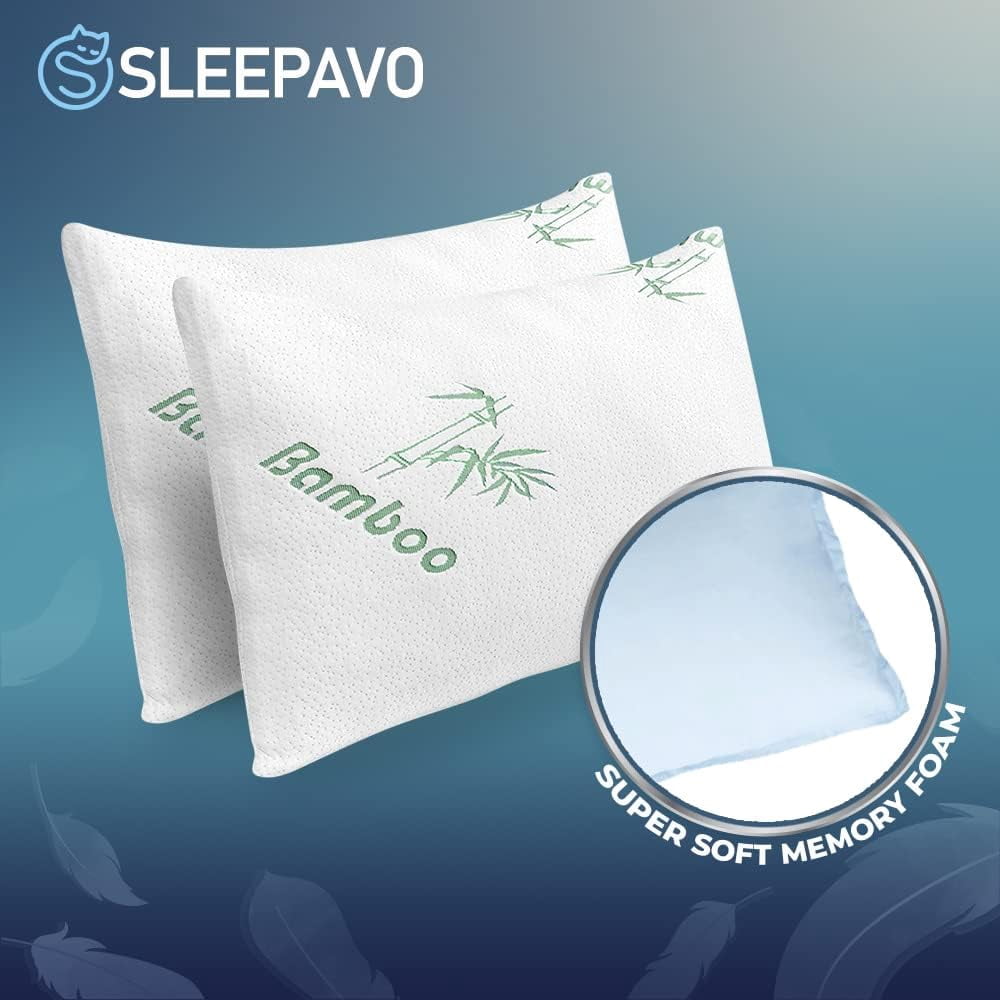 Ergonomic Memory Foam Memory Foam Pillows Queen Size Set of 2 - Cooling Bed Pillows for Sleeping - Back, Stomach, Side Sleeper Firm, Comfy ... - Ergonomic Memory Foam Pillow for Neck Pain Support Detail