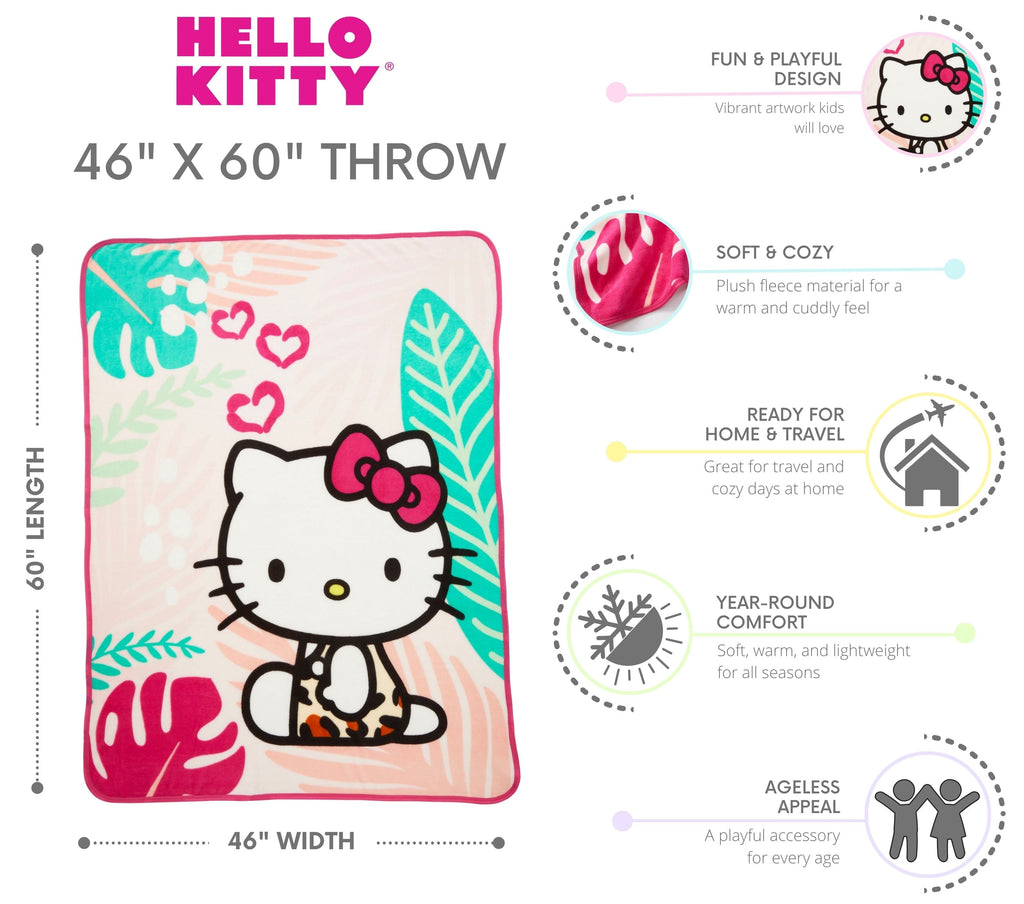 Reversible Sherpa Kids Pink White Print Fleece Throw Blanket, 46 x 60 - Cozy Fleece Throw Blanket for Couch & Bed Detail