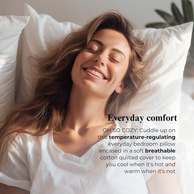 Fluffy Shredded 100% Organic Cotton Pillow with Organic Cotton Cover - GOTS CERTIFIED - Adjustable Loft, Head Neck Pain Relief, Back ... - Hotel Quality Plush Sleeping Pillows Detail
