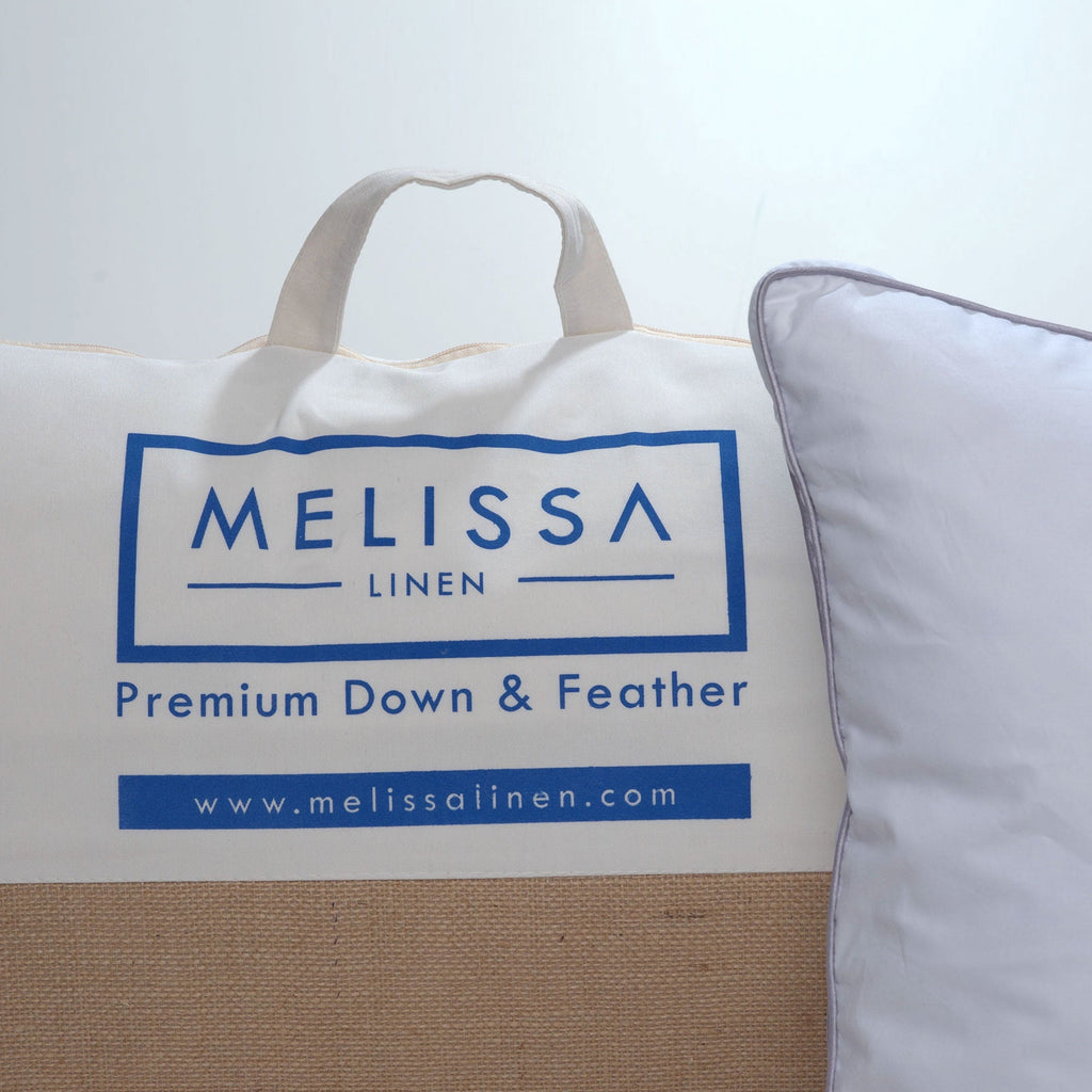 Fluffy Shredded Linen Premium Goose Down Feather Pillow for Bed, Soft & Supportive, Standard Size, White - Hotel Quality Plush Sleeping Pillows Detail