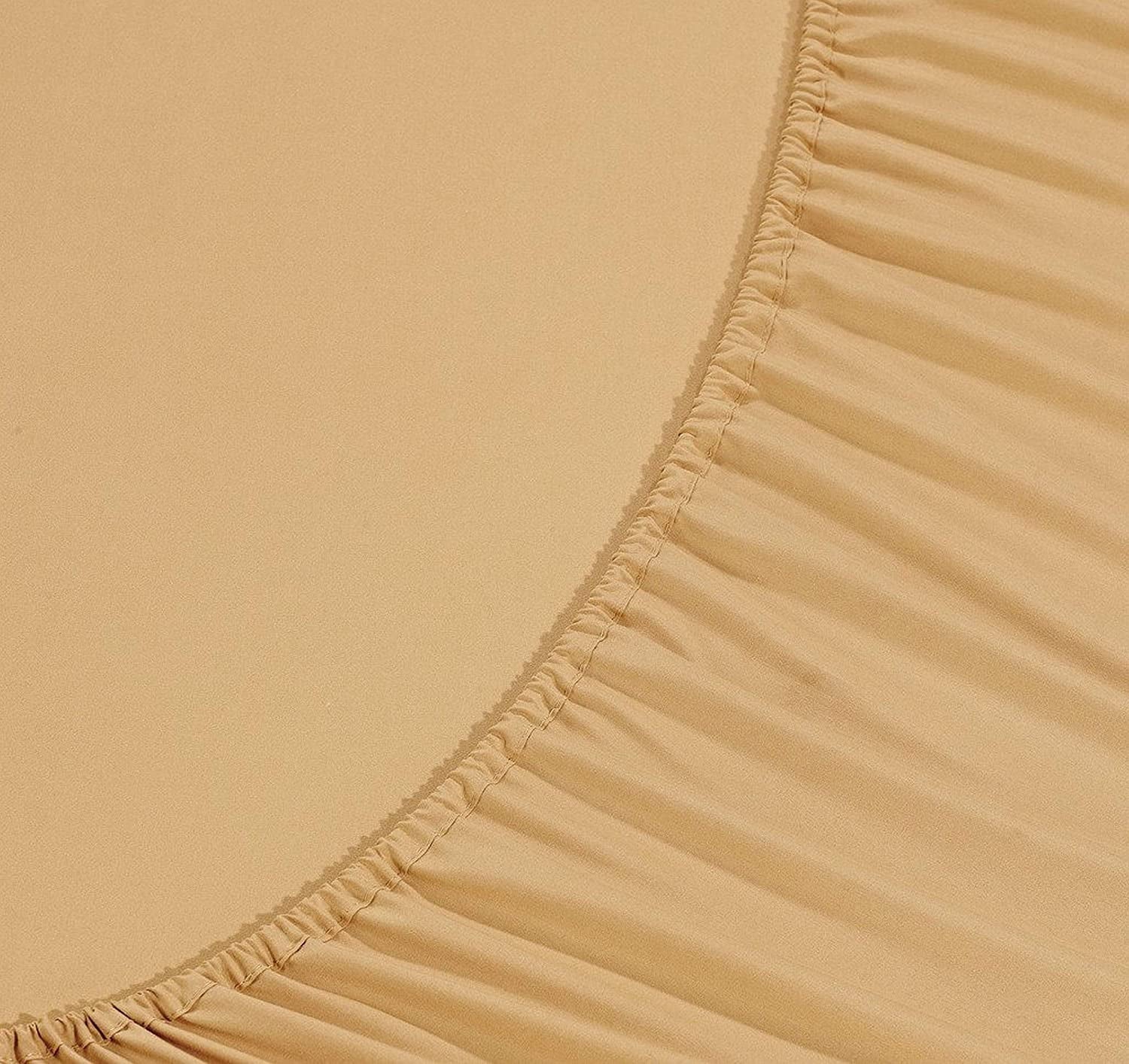 Premium Egyptian Cotton Super Soft 1500 Premier Hotel Collection Sheet set, Queen, Gold - Breathable Egyptian Cotton Flat & Fitted Sheets Detail