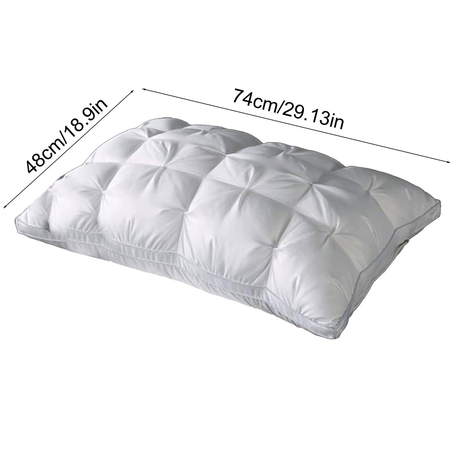 Decorative Plump Goose Down Pillow and Feather Pillows for Neck/Back/Side Sleepers, Premium Soft Down Fill Standard Size Pillow for Sl... - Orthopedic Shredded Foam Bed Pillow Set Detail