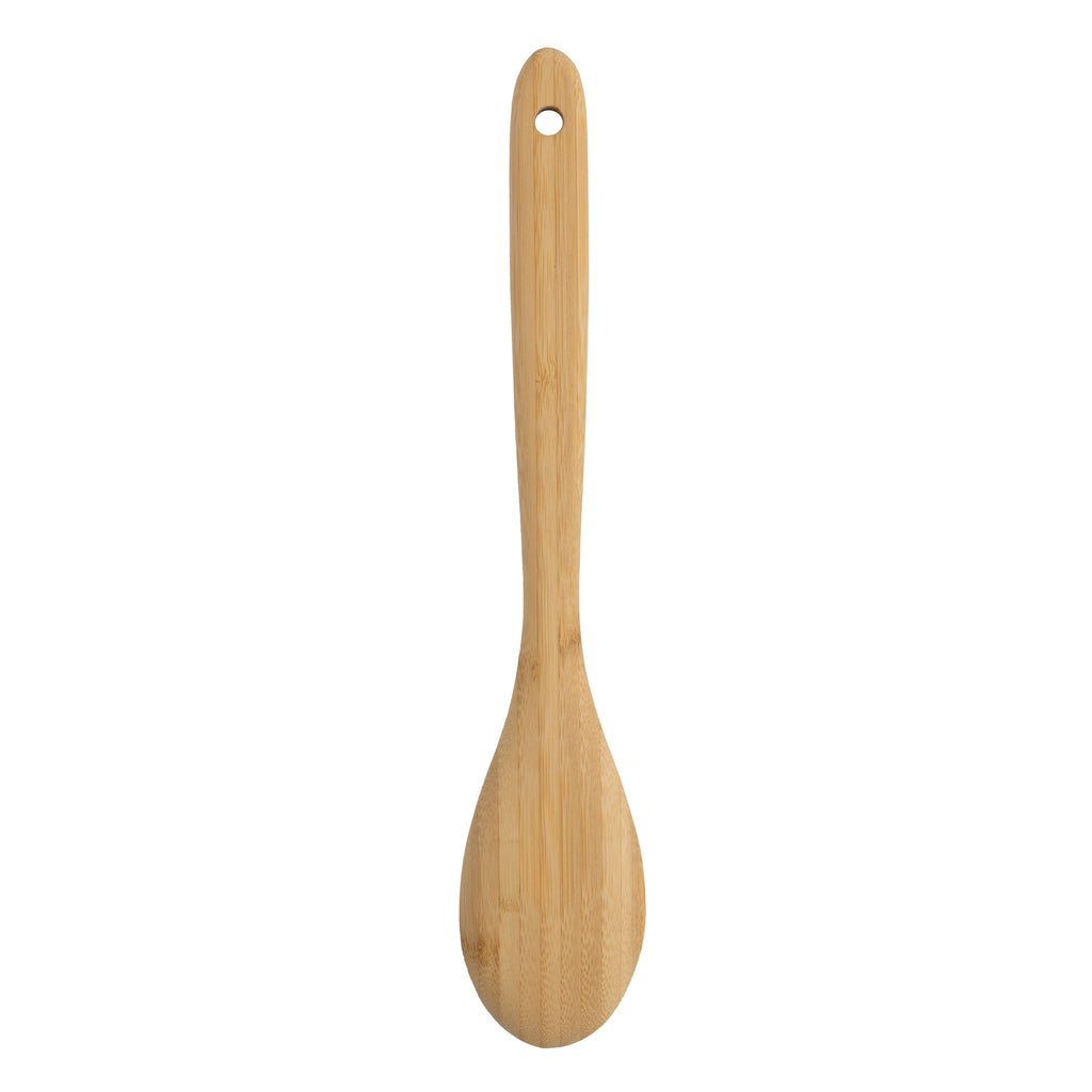Heavy Duty Bamboo Cooking Spoon Natural Bamboo Crafted, 13" L, Kitchen Prep - Multi-Purpose Hand Tool for Daily Meal Prep Detail