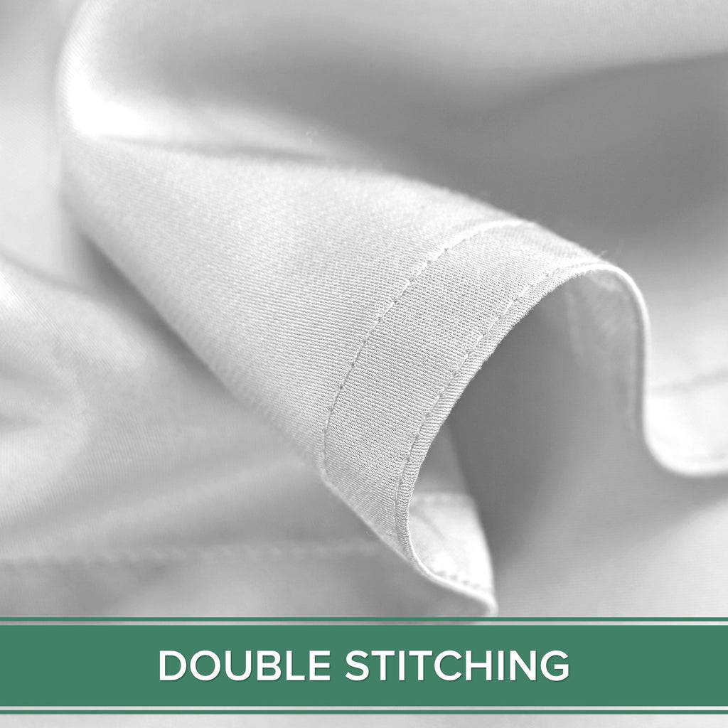 Cooling Sateen Sheets King Size Bed Sheet 4 Piece Set, Genuine 100% Organic Bamboo Viscose, Luxuriously Soft & Cooling, Double Stitc... - Premium Ultra-Soft Pillowcase Pair for Sleeping Detail