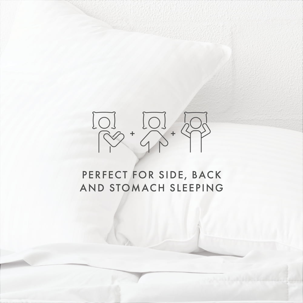 Decorative Plump Bed Pillow 2-Pack Standard/Queen Size For All Sleep Styles - Back, Side and Stomach Sleepers - Orthopedic Shredded Foam Bed Pillow Set Detail