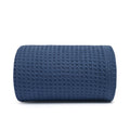 Decorative Knitted Twin Waffle Throw Blanket for Couch (68" x 92"), 100% Cotton Throw Blankets for Bed, Waffle Blanket for Bed (Navy) - Super Soft Reversible Sherpa Flannel Blanket - Default Title