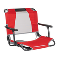 Secure-Hook Big Comfort Stadium Chair with Armrests - Choice 465 - Grandstand Cushion Seat with Secure Under-Bench Hooks - Red