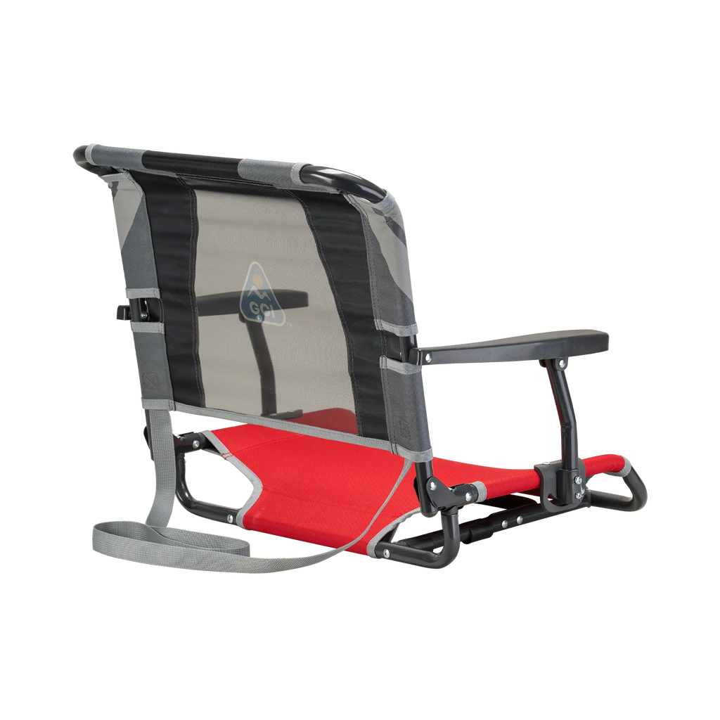 Secure-Hook Big Comfort Stadium Chair with Armrests - Choice 465 - Grandstand Cushion Seat with Secure Under-Bench Hooks Detail