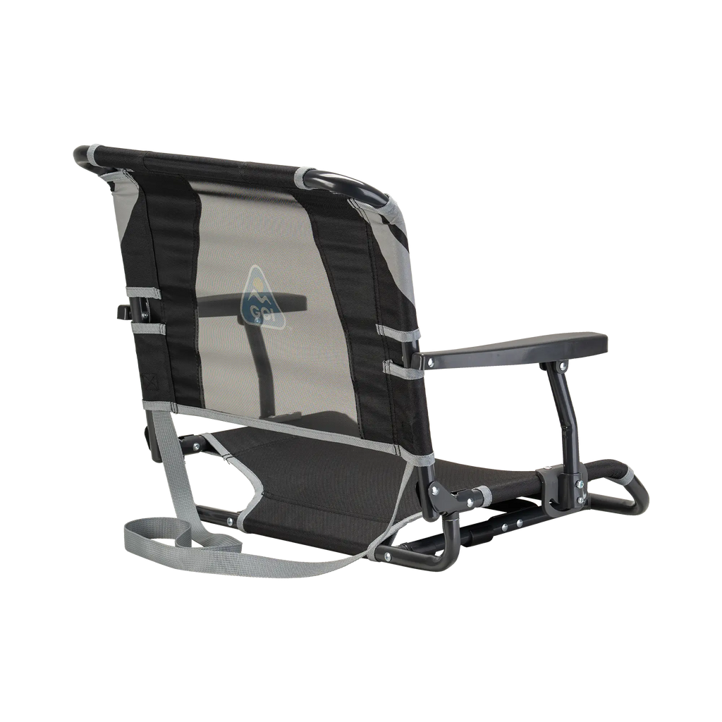 Secure-Hook Big Comfort Stadium Chair with Armrests - Choice 465 - Grandstand Cushion Seat with Secure Under-Bench Hooks Detail