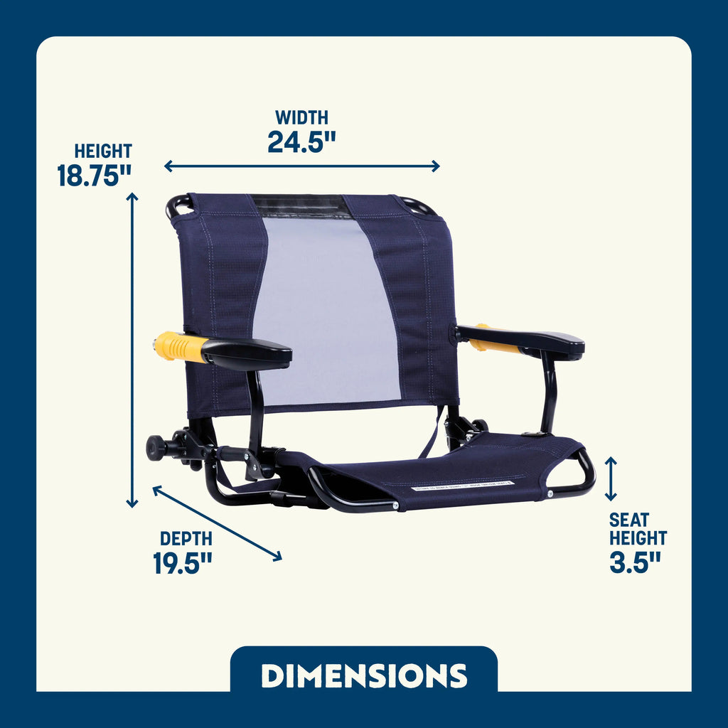 Heavy-Duty Freestyle Stadium Rock-Cliner - Choice 540 - Patented Spring-Action Rocking Chair for Camping Detail