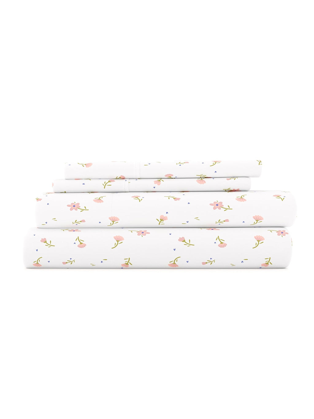 Premium Egyptian Cotton Ultra Soft & Breathable Wrinkle Free Bed Sheets Set - Floral Pink Farmhouse Patterned for Twin Size Bedding - Cooling Hotel Quality Bedding Sheets and Pillowcases Detail