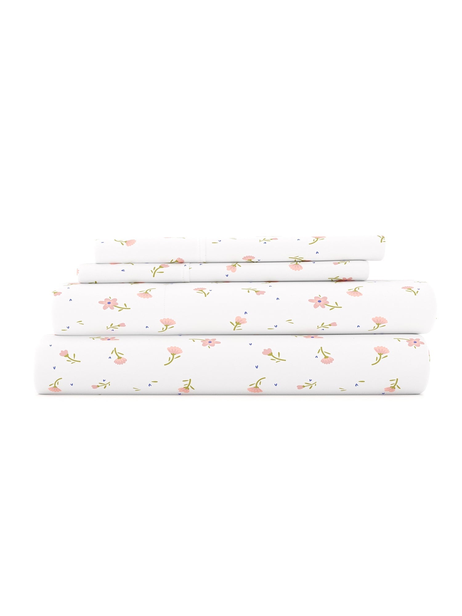 Premium Egyptian Cotton Ultra Soft & Breathable Wrinkle Free Bed Sheets Set - Floral Pink Farmhouse Patterned for Twin Size Bedding - Cooling Hotel Quality Bedding Sheets and Pillowcases Detail