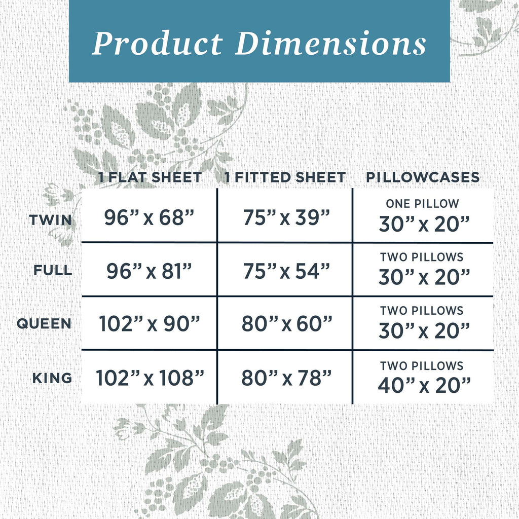 Cooling Sateen 100% Cotton Percale 4-Piece Queen Size Deep Pocket Printed Bed Sheets Set, 1 Fitted, 1 Flat Sheet with 2 Pillowcases,... - Luxury Bed Sheet Set with Deep Pockets Detail