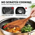 Non-Stick Safe 6-Piece Natural Teak Wooden Spoons for Cooking With 10 Hooks，Handcrafted Kitchen Utensils Set ，Ideal Gift Set - Ergonomic Kitchen Tongs and Cooking Spoon Utensil Detail
