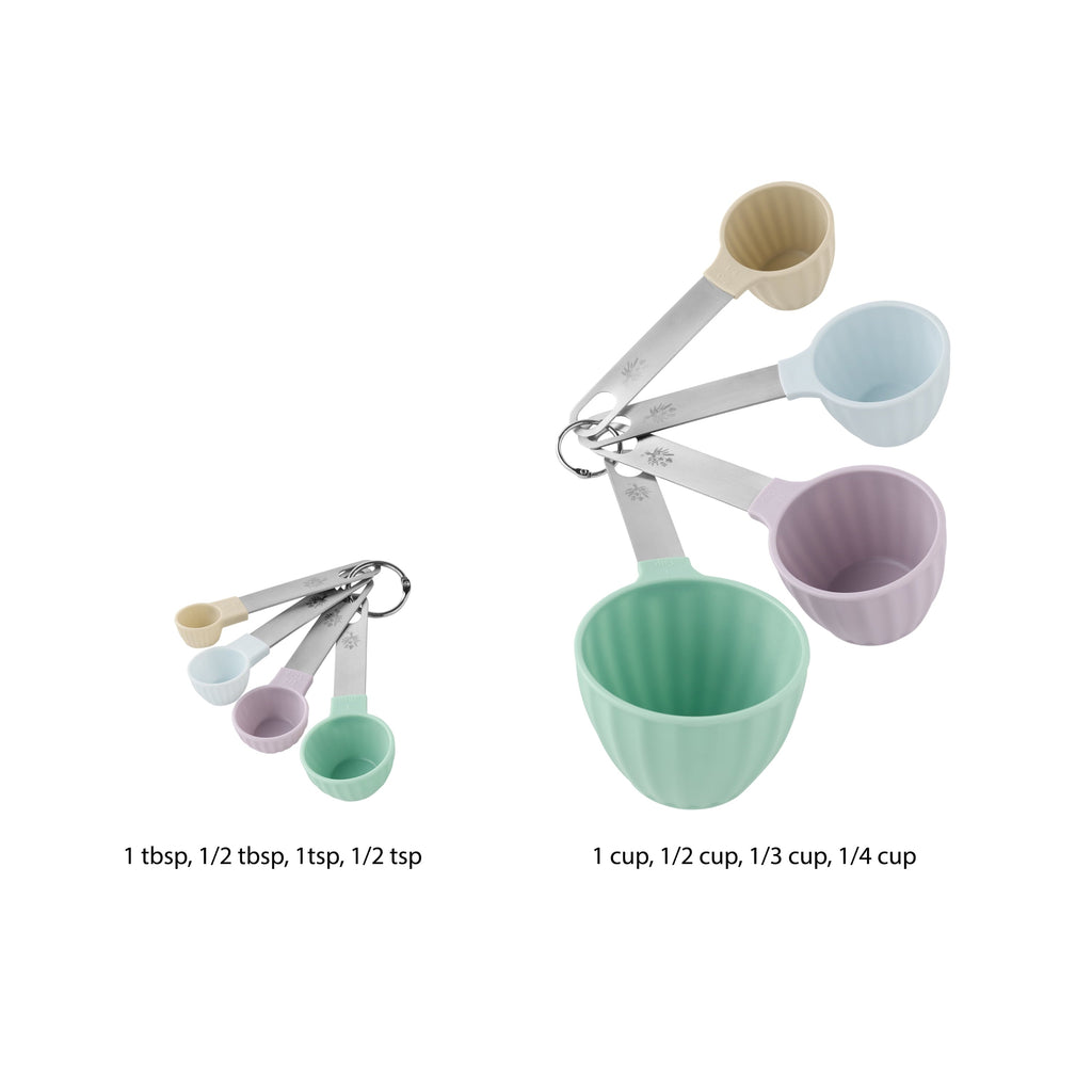 Multi-Functional 8-Piece Plastic Measuring Cup and Spoon Set, Multicolor - Multi-Functional Manual Food Chopper & Slicer Detail