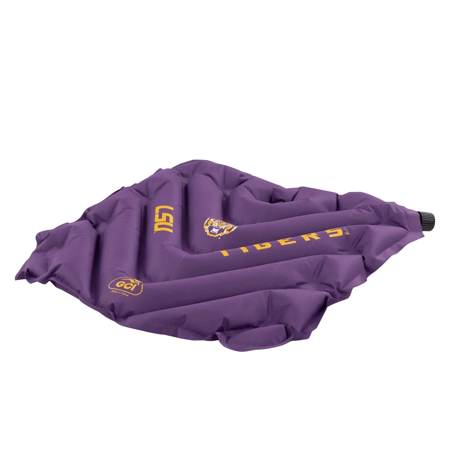 Secure-Hook College V Seat Inflatable Stadium Cushion - LSU Tigers - Choice 762 - Lightweight Folding Bleacher Chair with Cushioning Detail