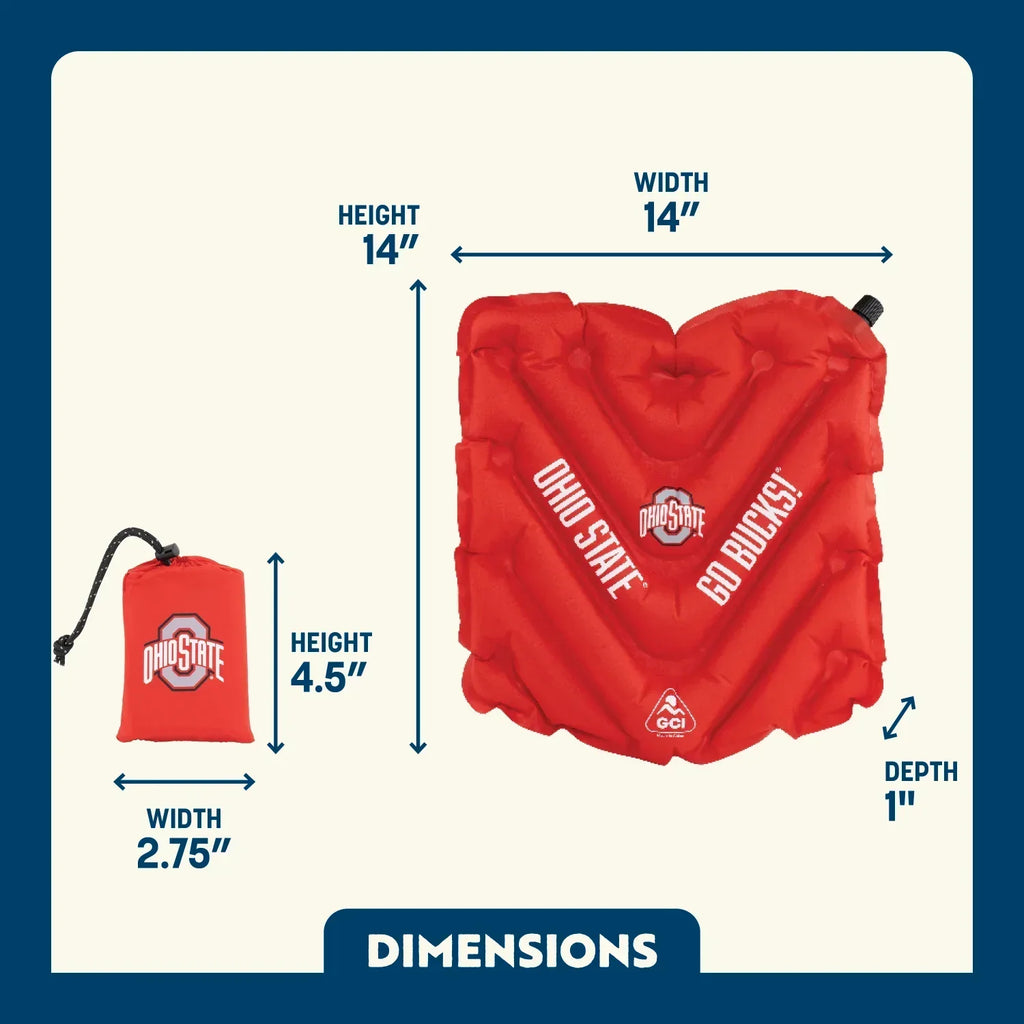 Compact Cushion College V Seat Inflatable Stadium Cushion - Ohio State Buckeyes - Choice 778 - Ergonomic Portable Stadium Seat for Sports Events Detail
