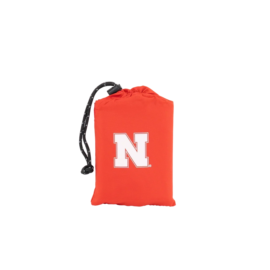 Ergonomic Back-Support College V Seat Inflatable Stadium Cushion - Nebraska Cornhuskers - Choice 277 - Grandstand Cushion Seat with Secure Under-Bench Hooks Detail