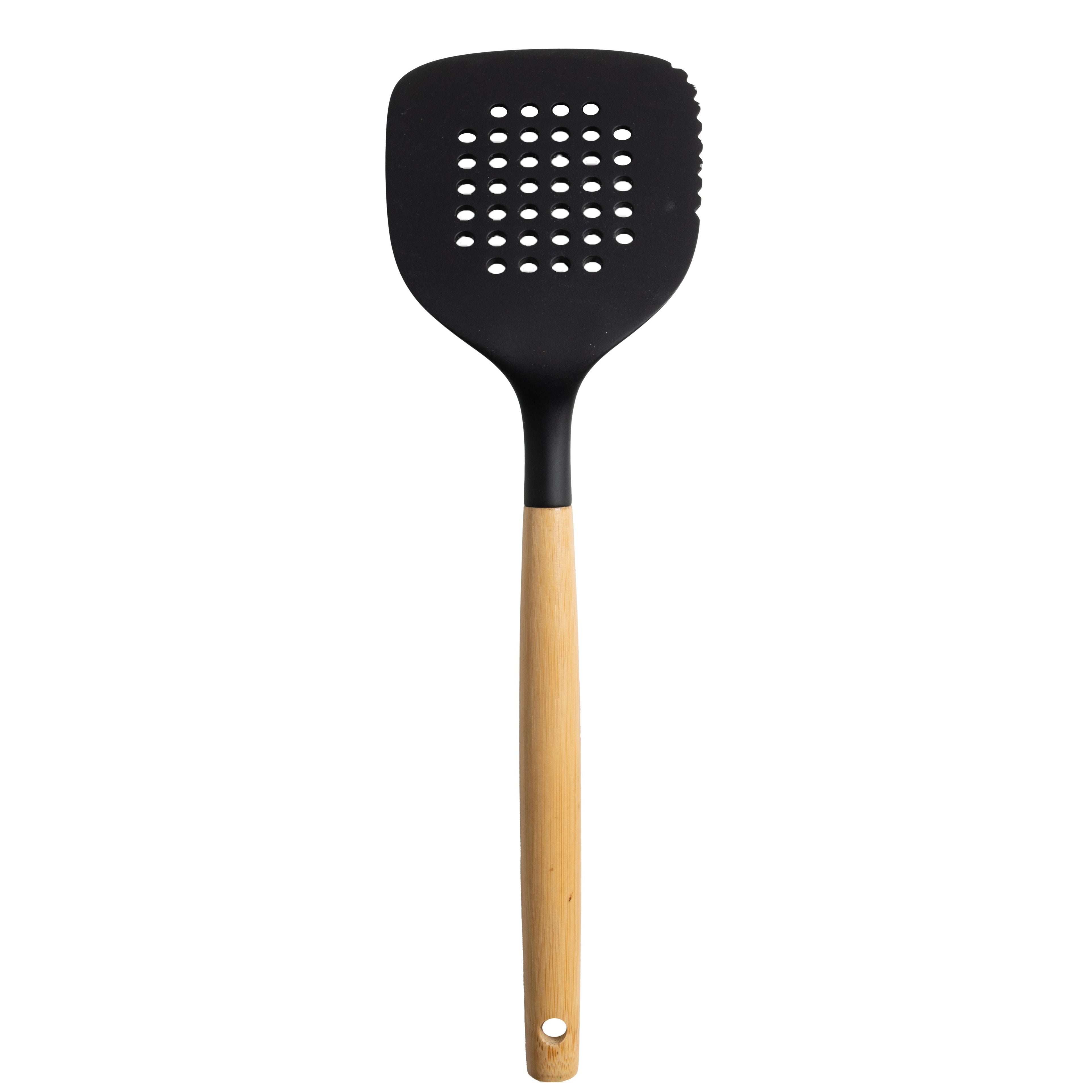 Professional Grade Kitchen and Cooking Utensil Turner, 13" L, Black - Multi-Purpose Hand Tool for Daily Meal Prep Detail