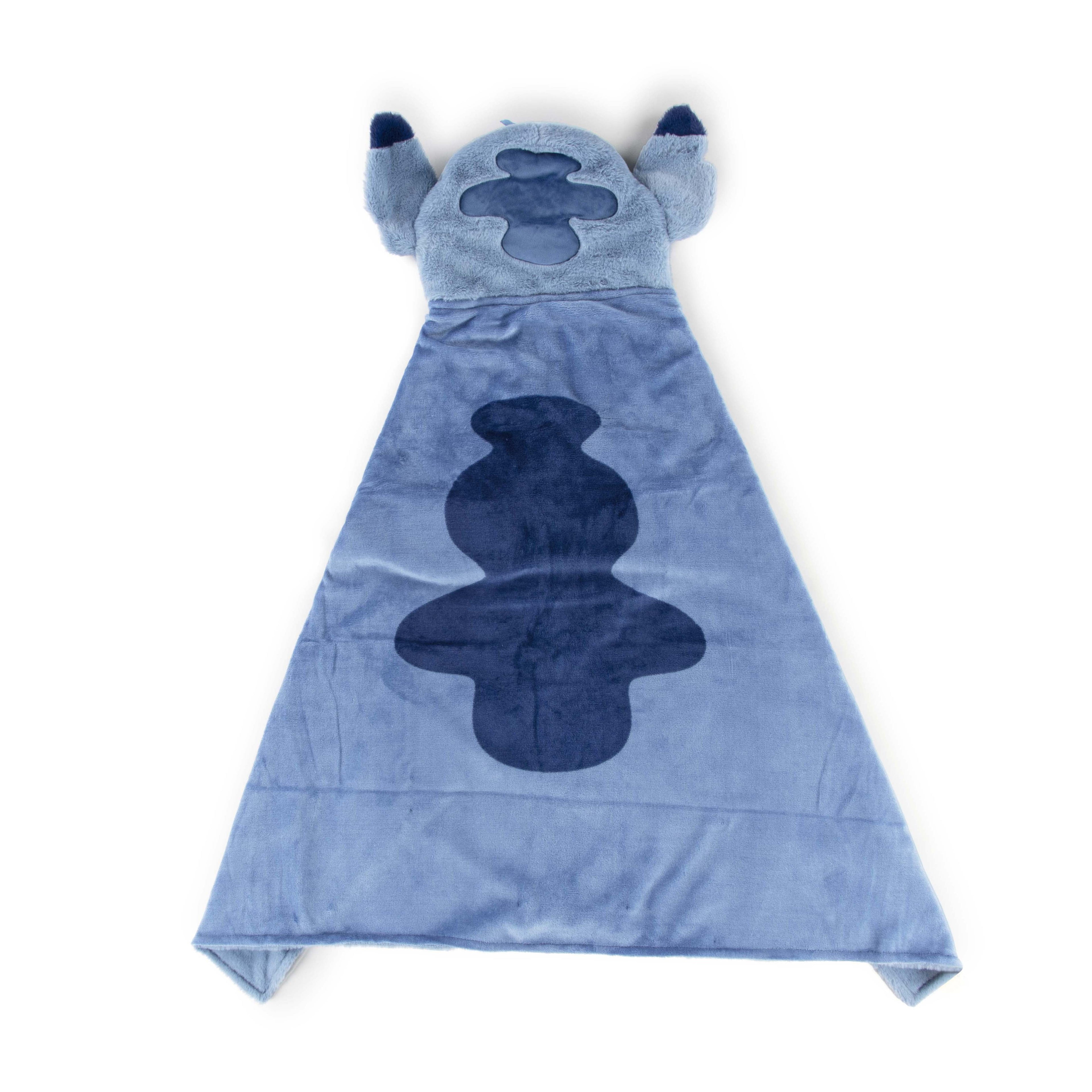 Decorative Knitted Stitch Kids Hooded Silk Touch Throw Blanket, Polyester Faux Fur, Blue, 54" x 40" - Super Soft Reversible Sherpa Flannel Blanket Detail