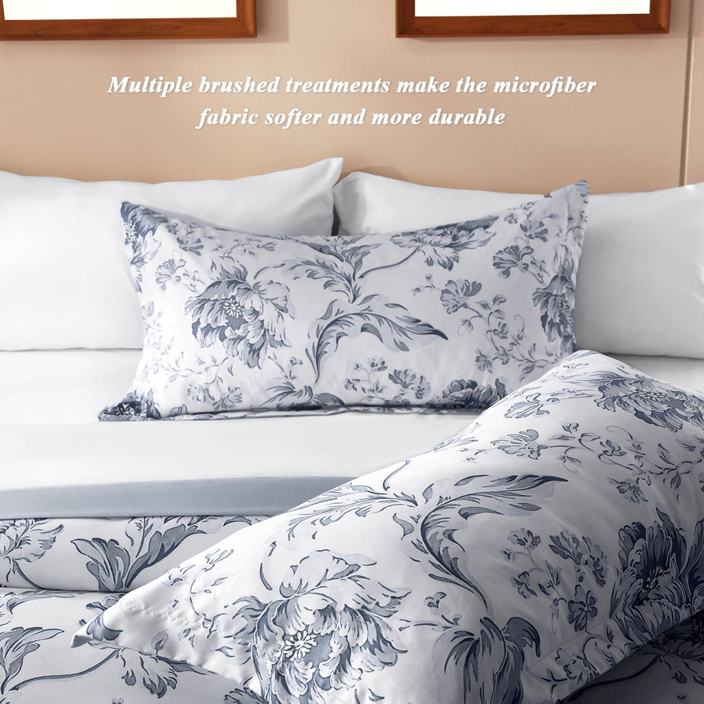 Heavyweight Warmth Queen Comforter Sets,7-Pieces Reversible Bedding Sets,Bed in a Bag with Comforter,Flat Sheet and Fitted Sheet,Pillowc... - All-Season Down Alternative Comforter Insert Detail