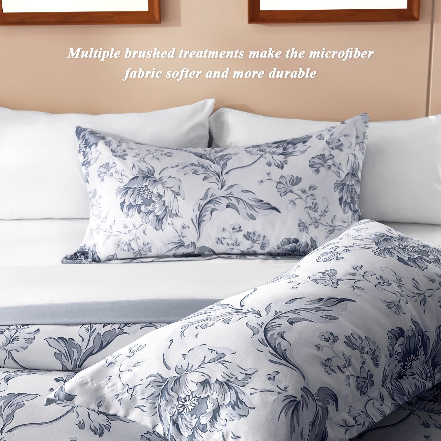 Heavyweight Warmth Queen Comforter Sets,7-Pieces Reversible Bedding Sets,Bed in a Bag with Comforter,Flat Sheet and Fitted Sheet,Pillowc... - All-Season Down Alternative Comforter Insert Detail
