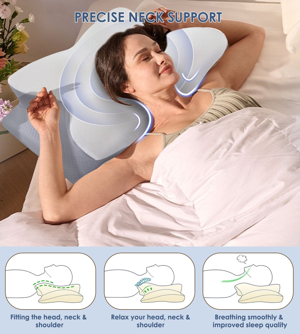 Orthopedic Support Cervical Pillow for Neck Pain Relief, Contour Memory Foam Pillows, Odorless Ergonomic Neck Pillow Adjustable Orthoped... - Decorative Throw Pillow Cushion for Sofa & Bed Detail