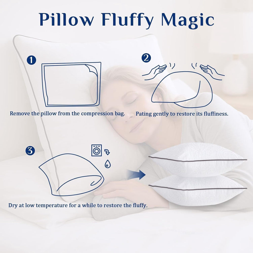 Orthopedic Support for Sleeping, Soft and Supportive Throw for Couch, Bed and Sofa, Down Alternative Pillow, 26x26 Inches - Ergonomic Memory Foam Pillow for Neck Pain Support Detail